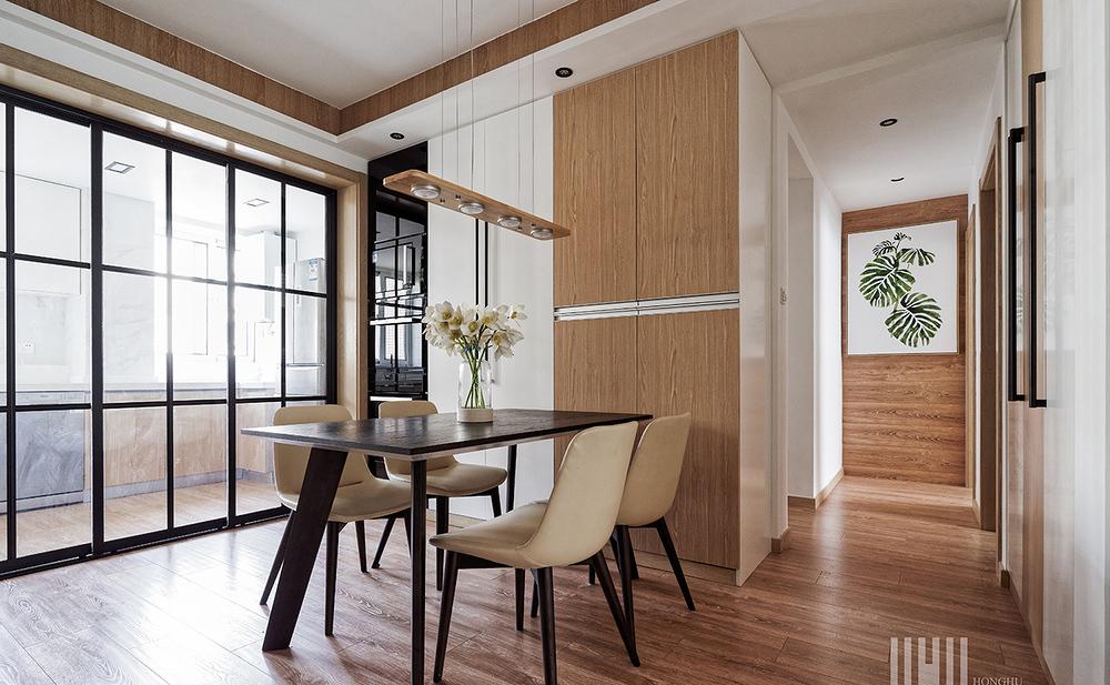 鸿鹄设计上海原木北欧风平层-10