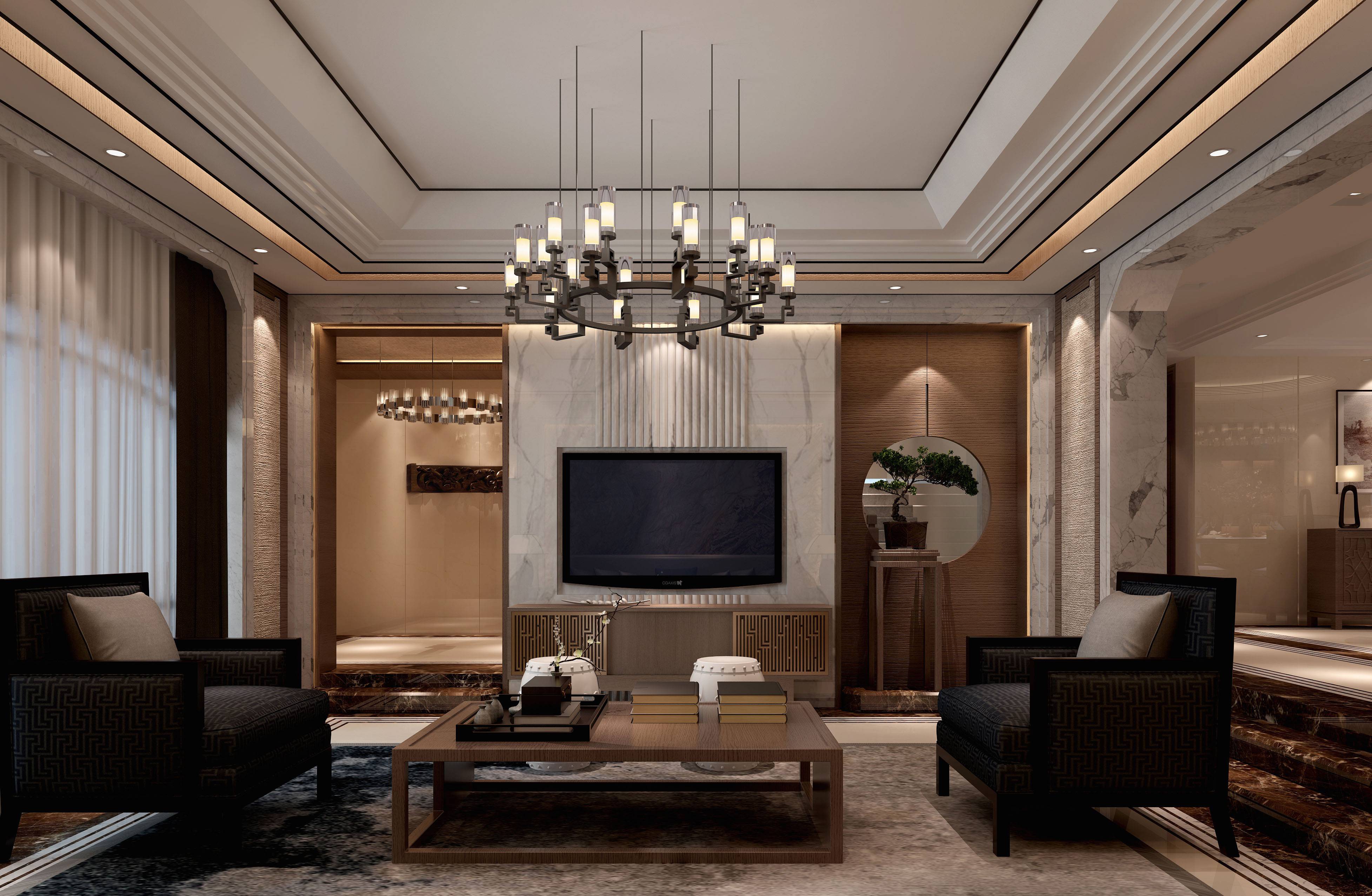 新中式 中式古典 奢华家装别墅样板房-18-24