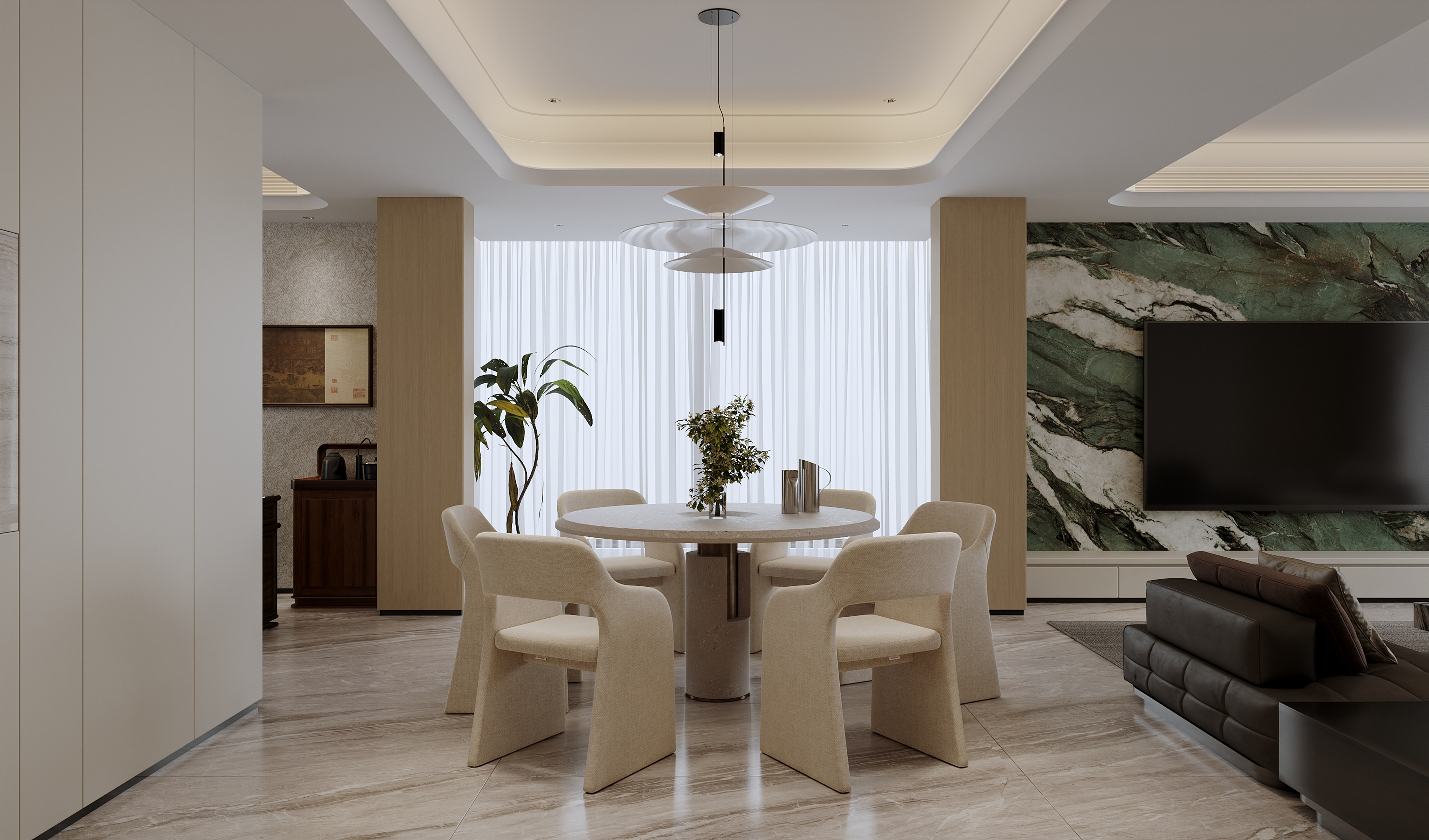 沈阳 金地名京214㎡  现代原木风效果表现-4