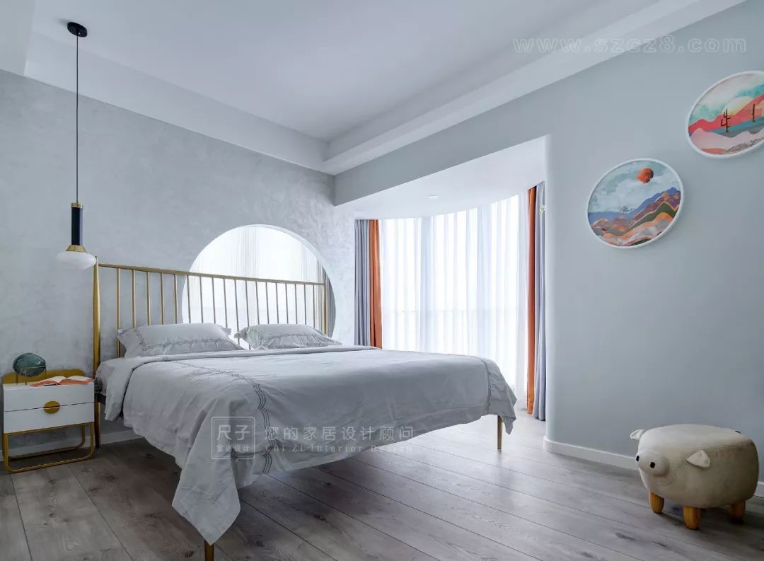 108㎡学区房设计,弧形元素打造孩子的“安全屋”-65