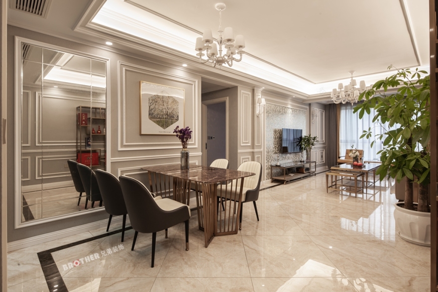 新鸥鹏教育城 104㎡欧式风格装修设计-10