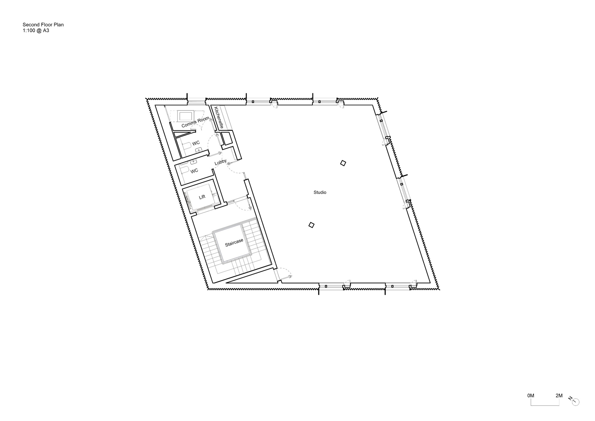金字形神塔和菱形建筑丨英国伦敦丨Mole Architects-74