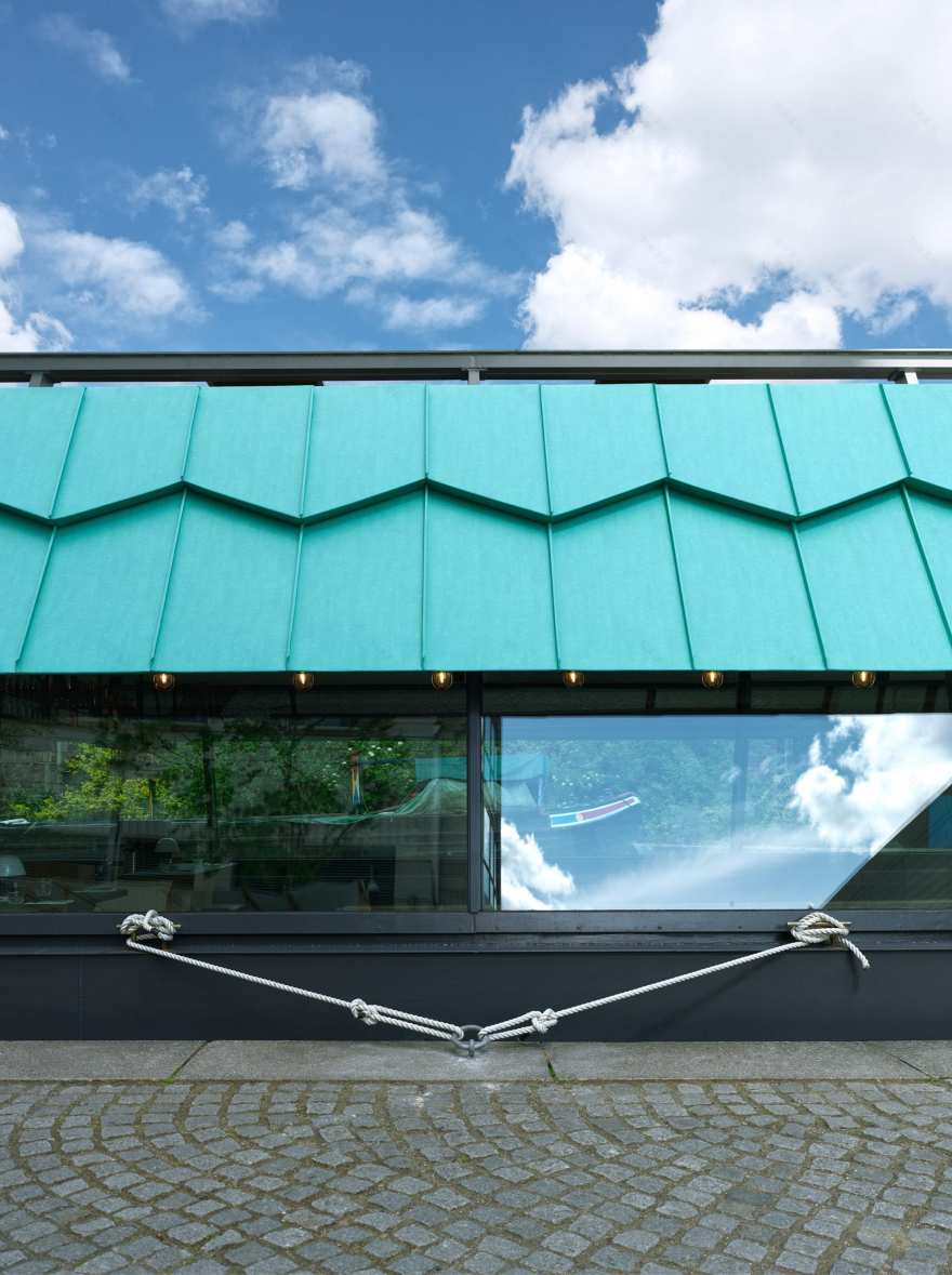 伦敦浮动奶酪餐厅 | 向詹姆斯·斯特林致敬的船屋设计-11