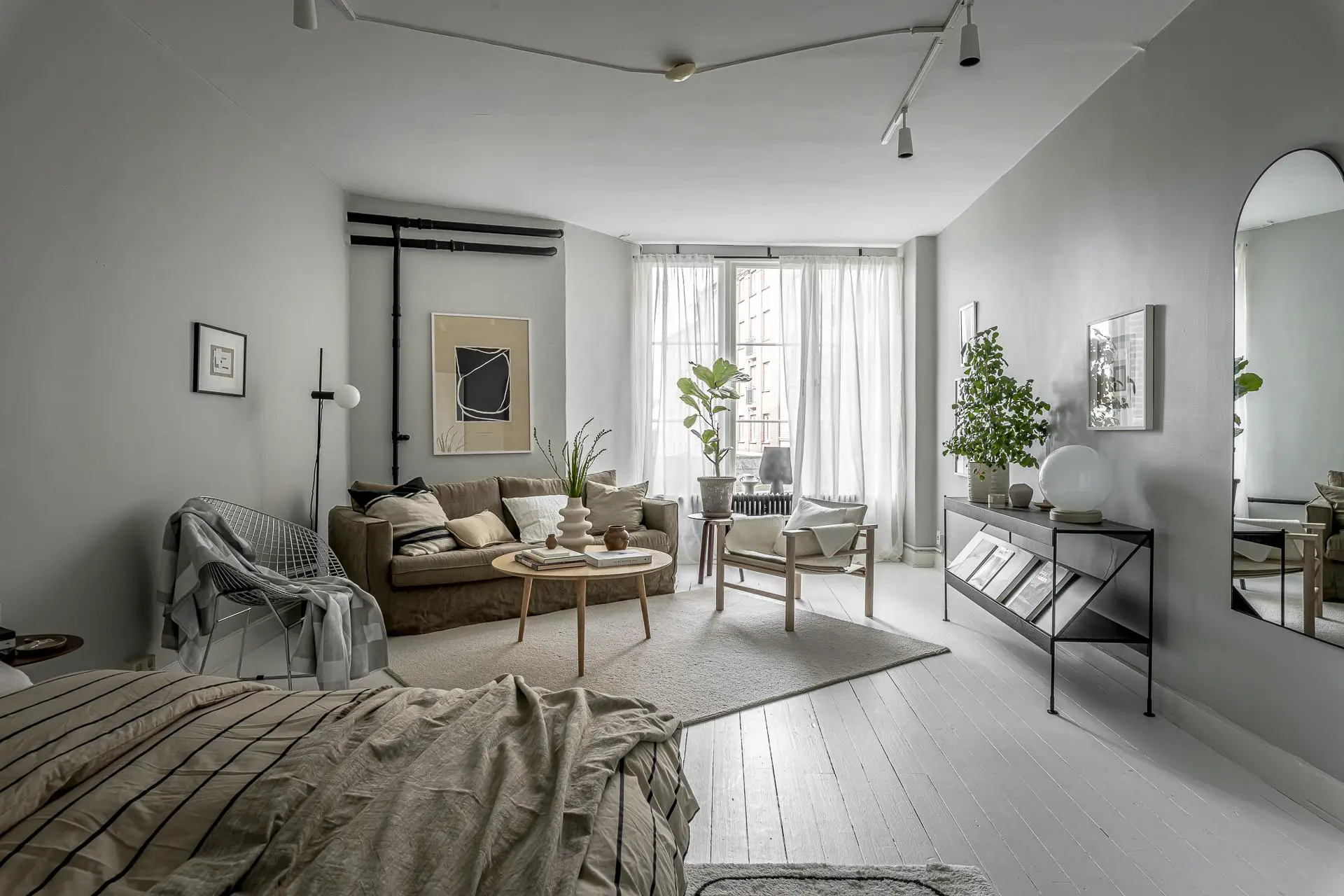 瑞典 50m2 豪华工作室，独特的分离式厨房设计-1