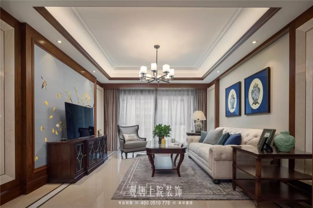 观唐上院解磊 | 香槟花园 150㎡美式中魂,定制生活热爱-20