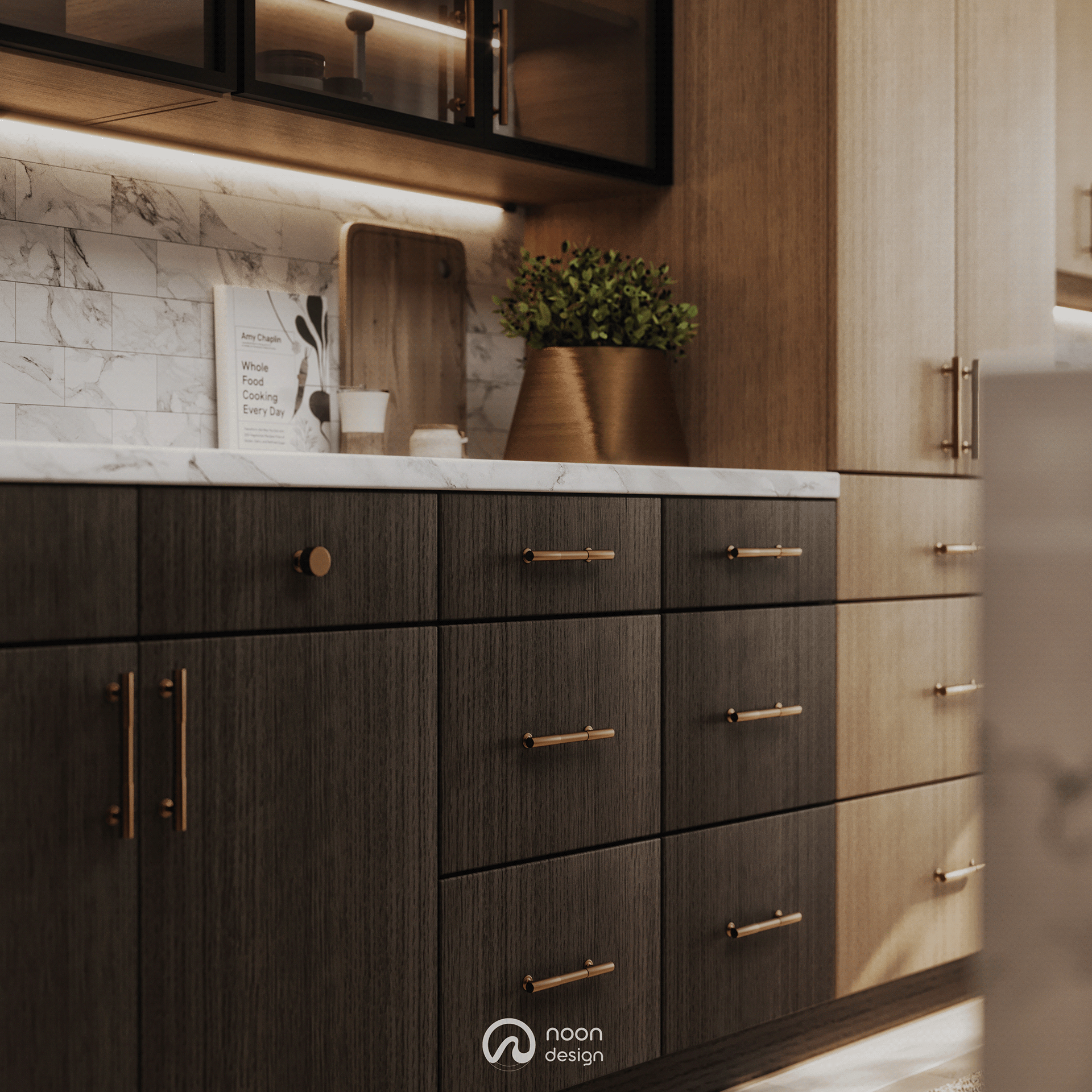 橡木之光厨房丨美国夏洛特丨Noon Design Studio-9