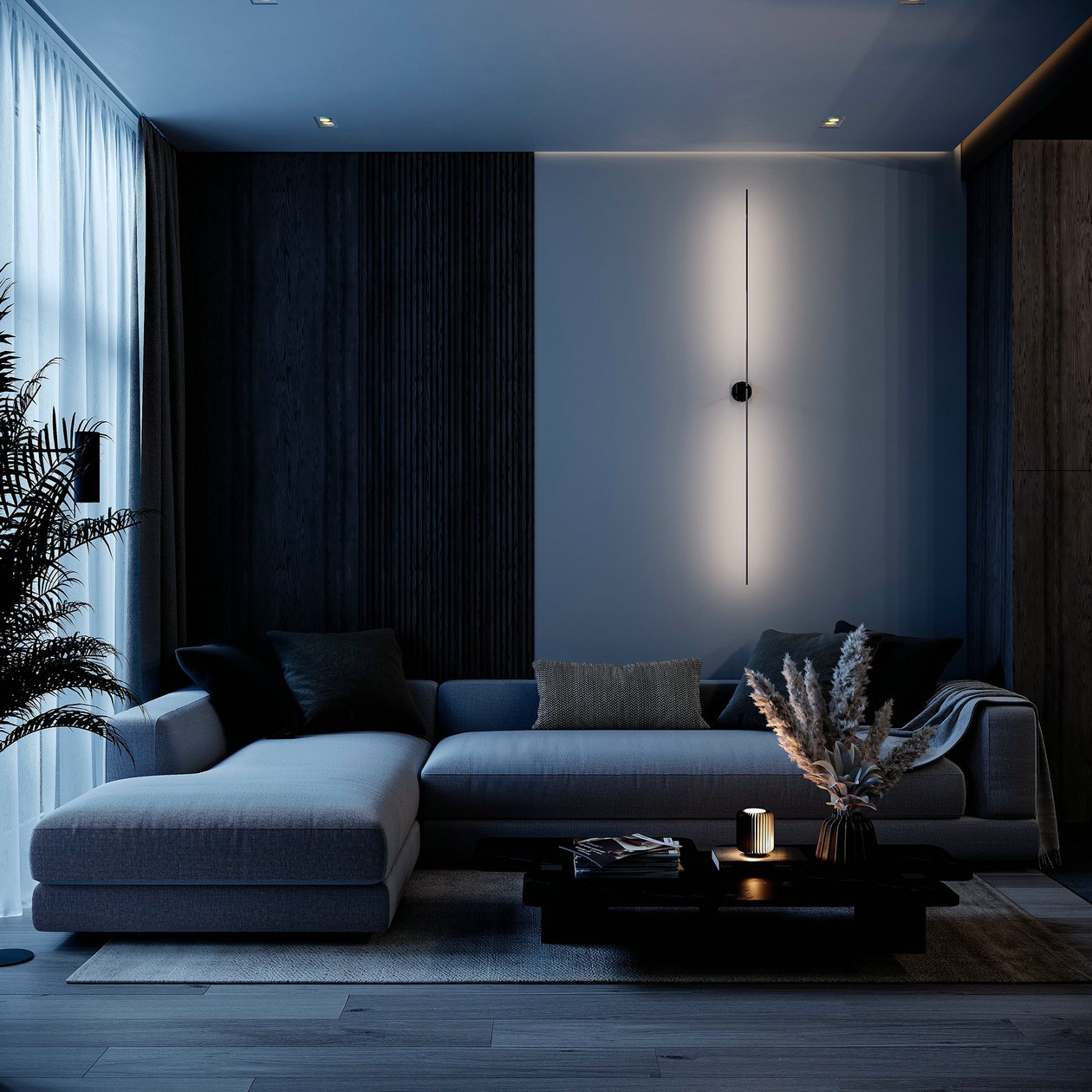 现代深色公寓 质感简约！-1