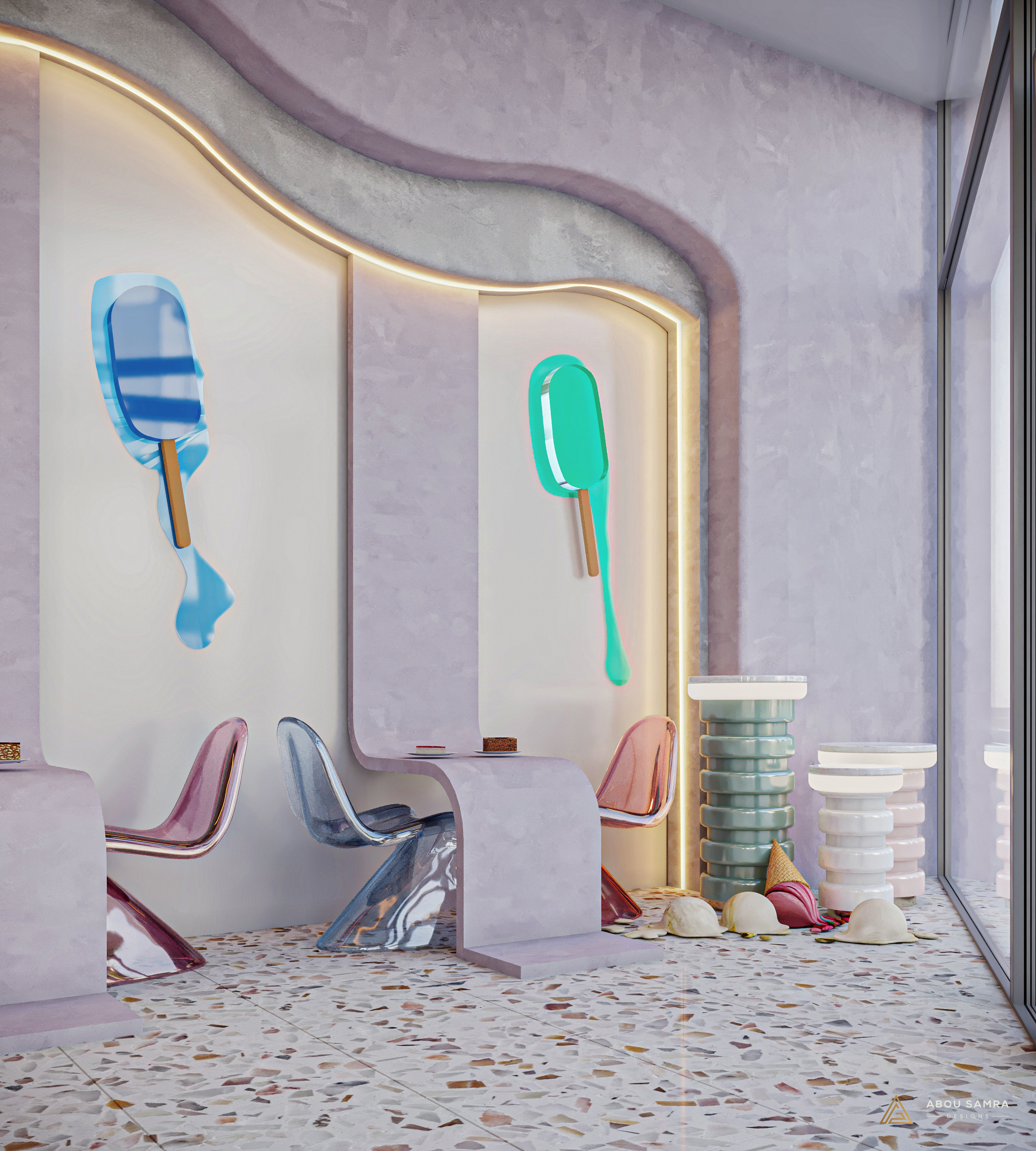 ICE CREAM SHOP 室内设计丨沙特阿拉伯丨MENNAT ALLAH EL.SAYED-9