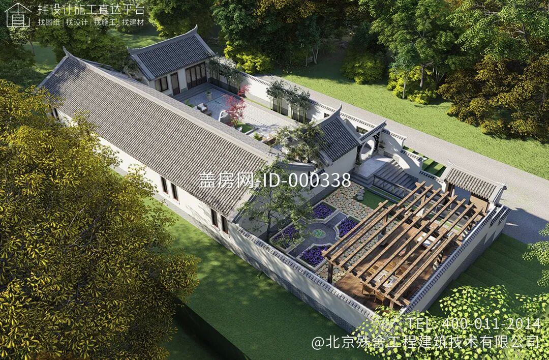 【设计师案例】土建参考造价75万，面宽26.3m×进深16.5m湖南浏阳一层中式三合院-30