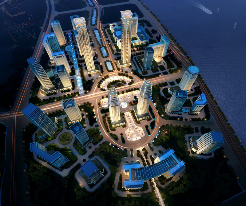 城市中央商务区设计案例效果图2-6
