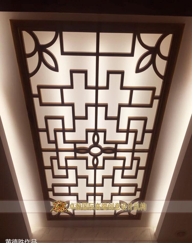 
中式高端会所吊顶设计 -6