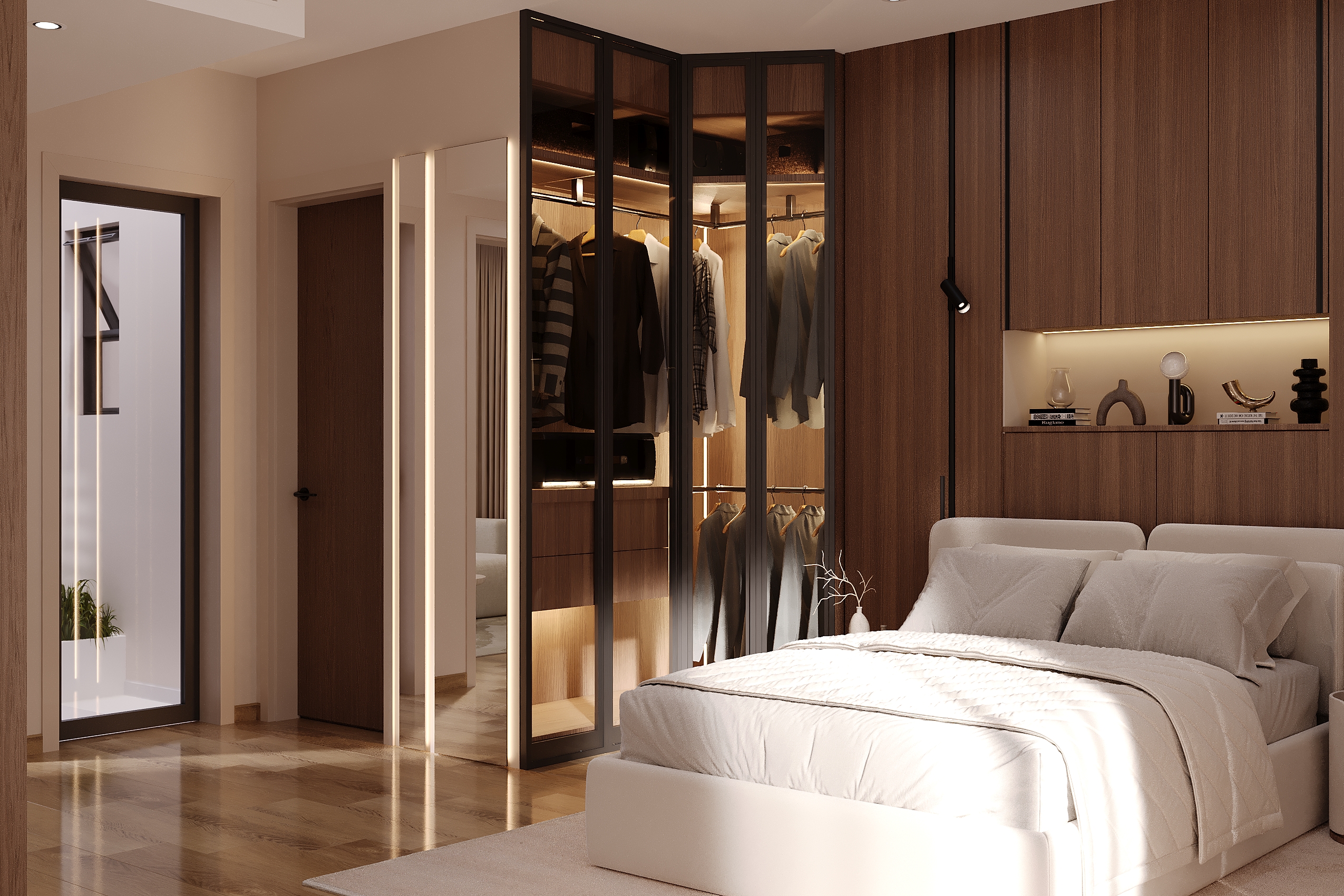 当代集成式储物豪华卧室设计-6