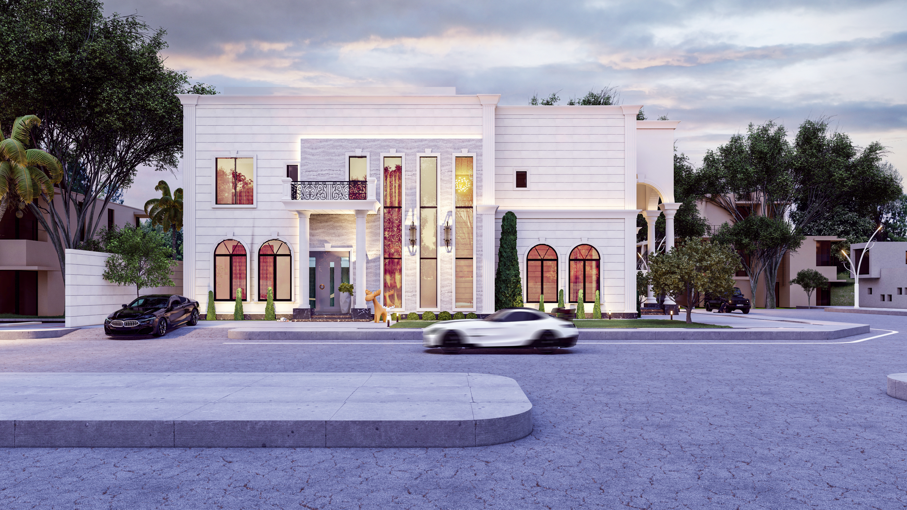 沙特阿拉伯别墅正面丨Construction Palace for decoration-12