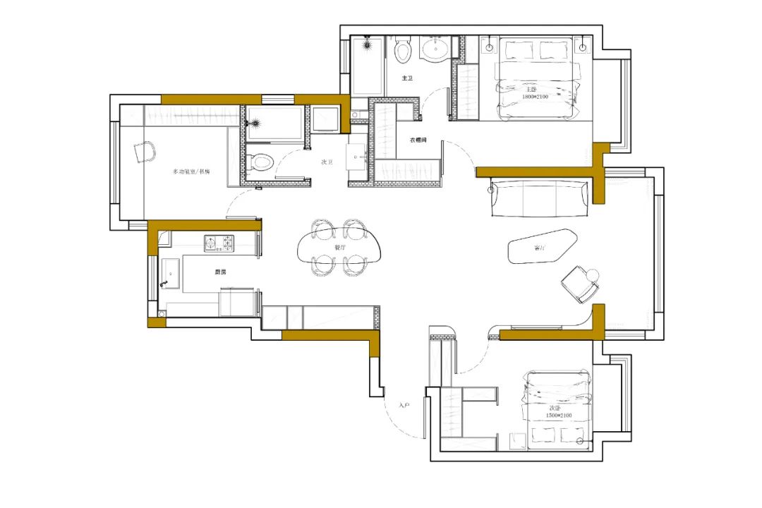 啡夏 · 120㎡轻复古法式优雅之家丨中国南京丨熹维设计-12