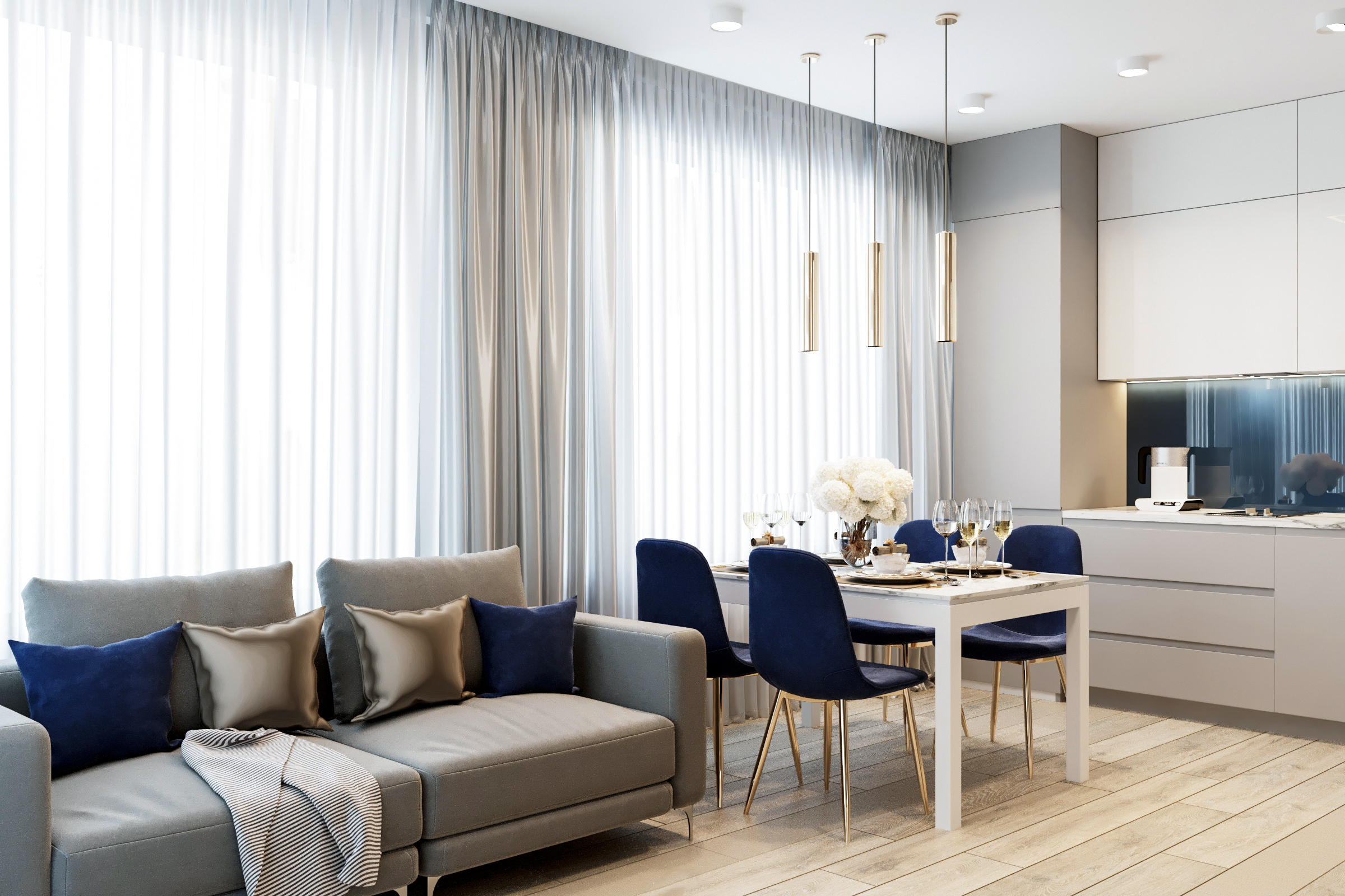 Гостиная с Новогодним настроением в ЖК Панорама-3