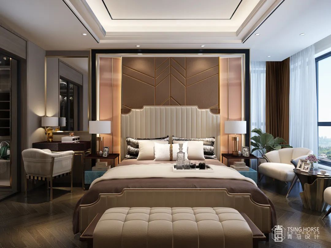 西安公馆一号 198㎡轻奢大平层设计 | 温馨、硬朗与轻奢的平衡-34