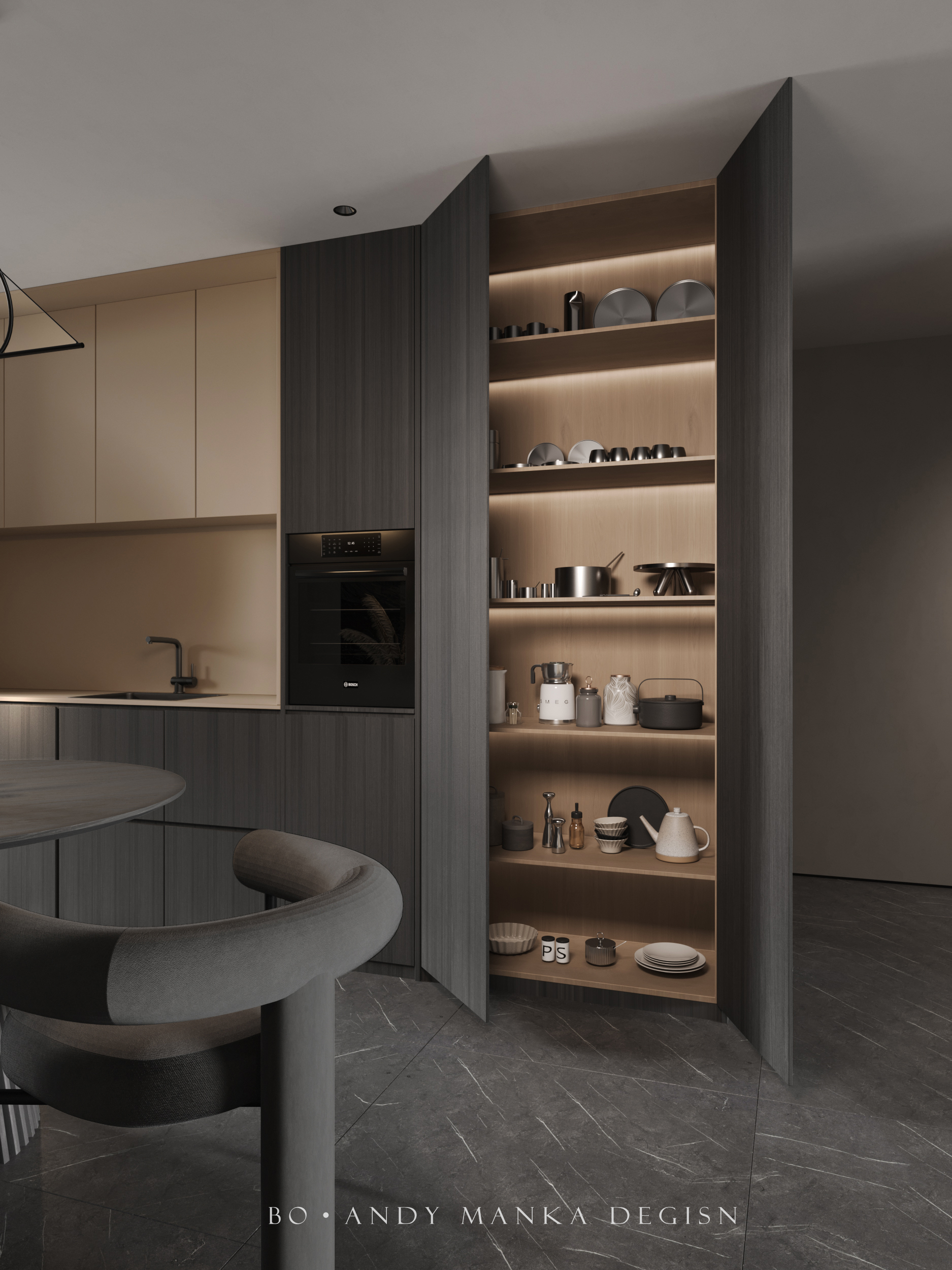 黑色与木色的碰撞-8