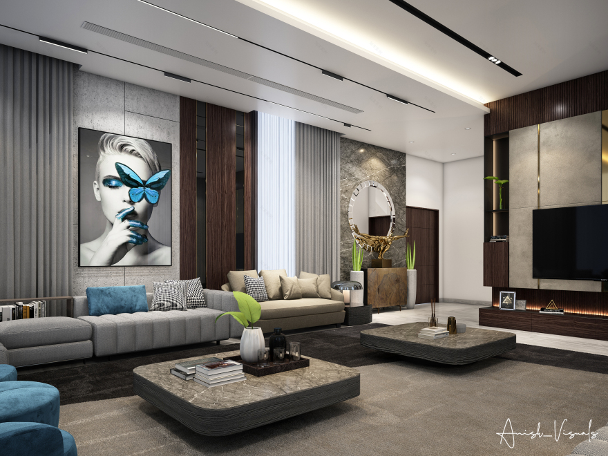 FAMILY LIVING & DINING 室内设计丨阿联酋迪拜丨Anish_ Visuals-7