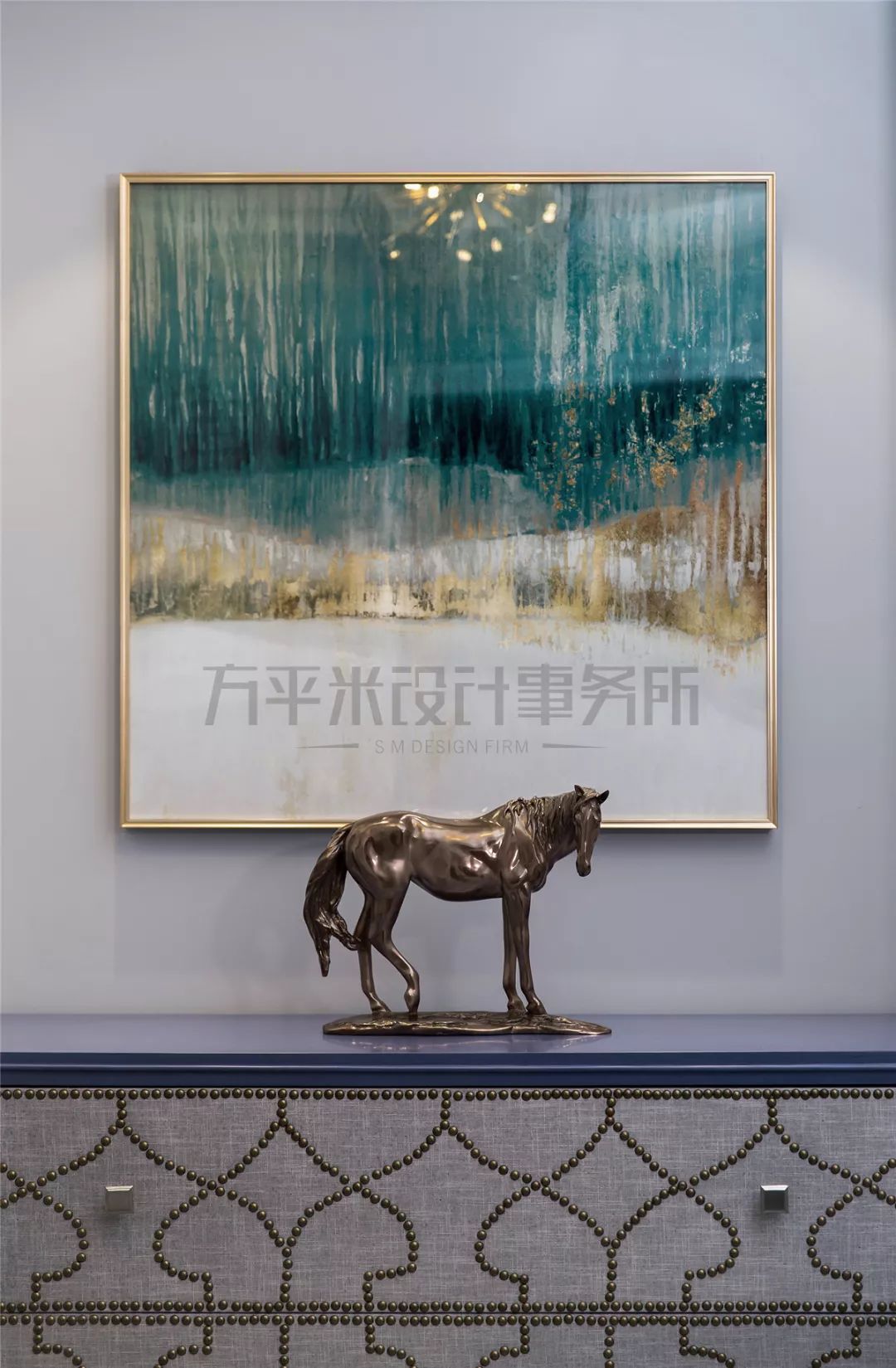 长夏方平米设计,美式平层大宅的优雅色彩碰撞-20