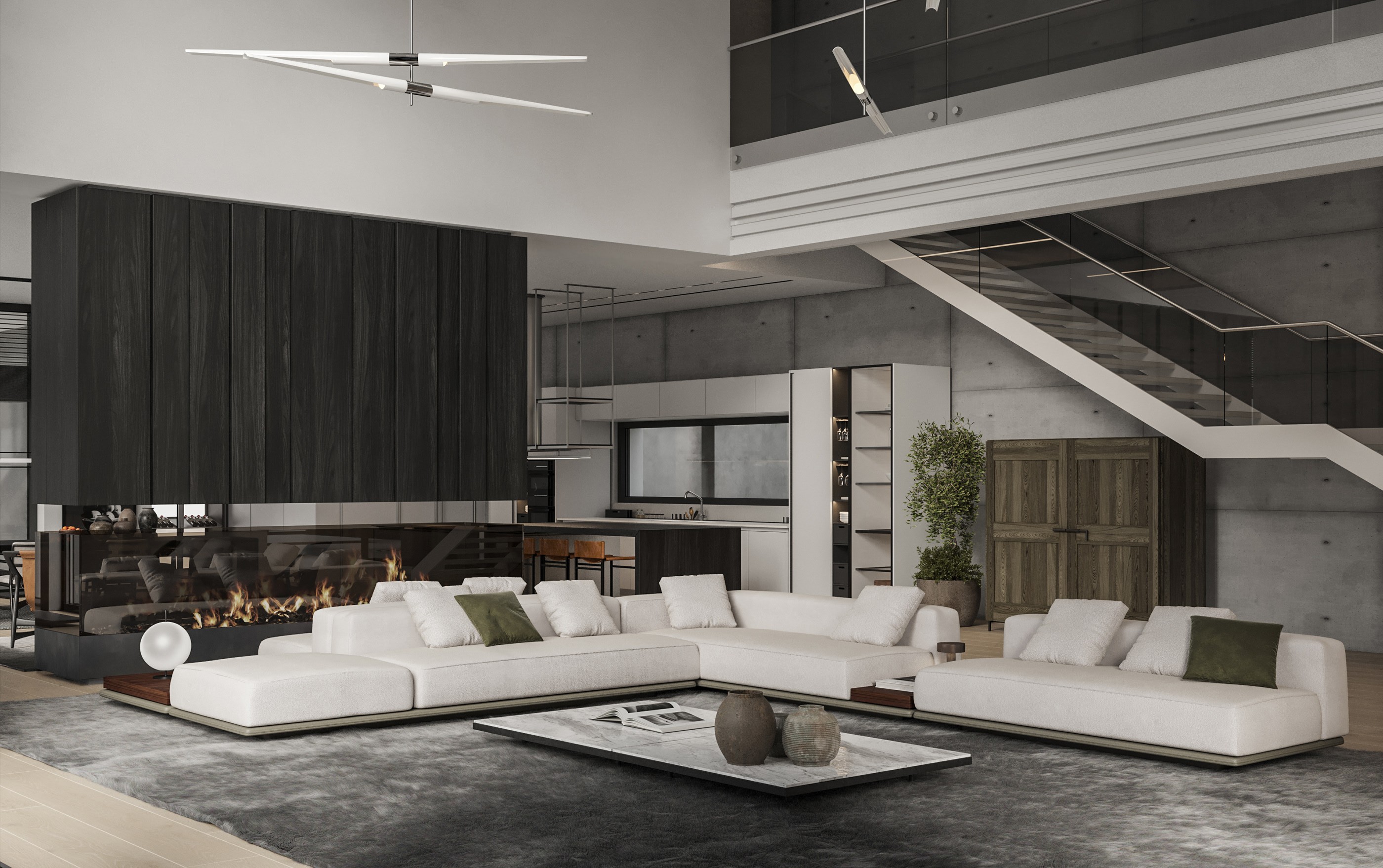 250平 现代简约别墅！-3