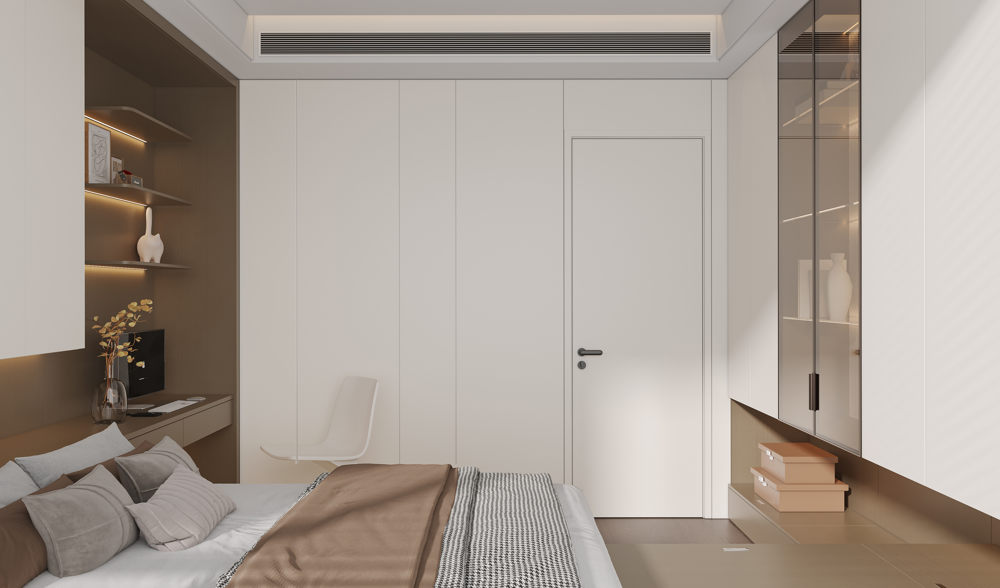 焦糖奶油色系榻榻米空间设计-8