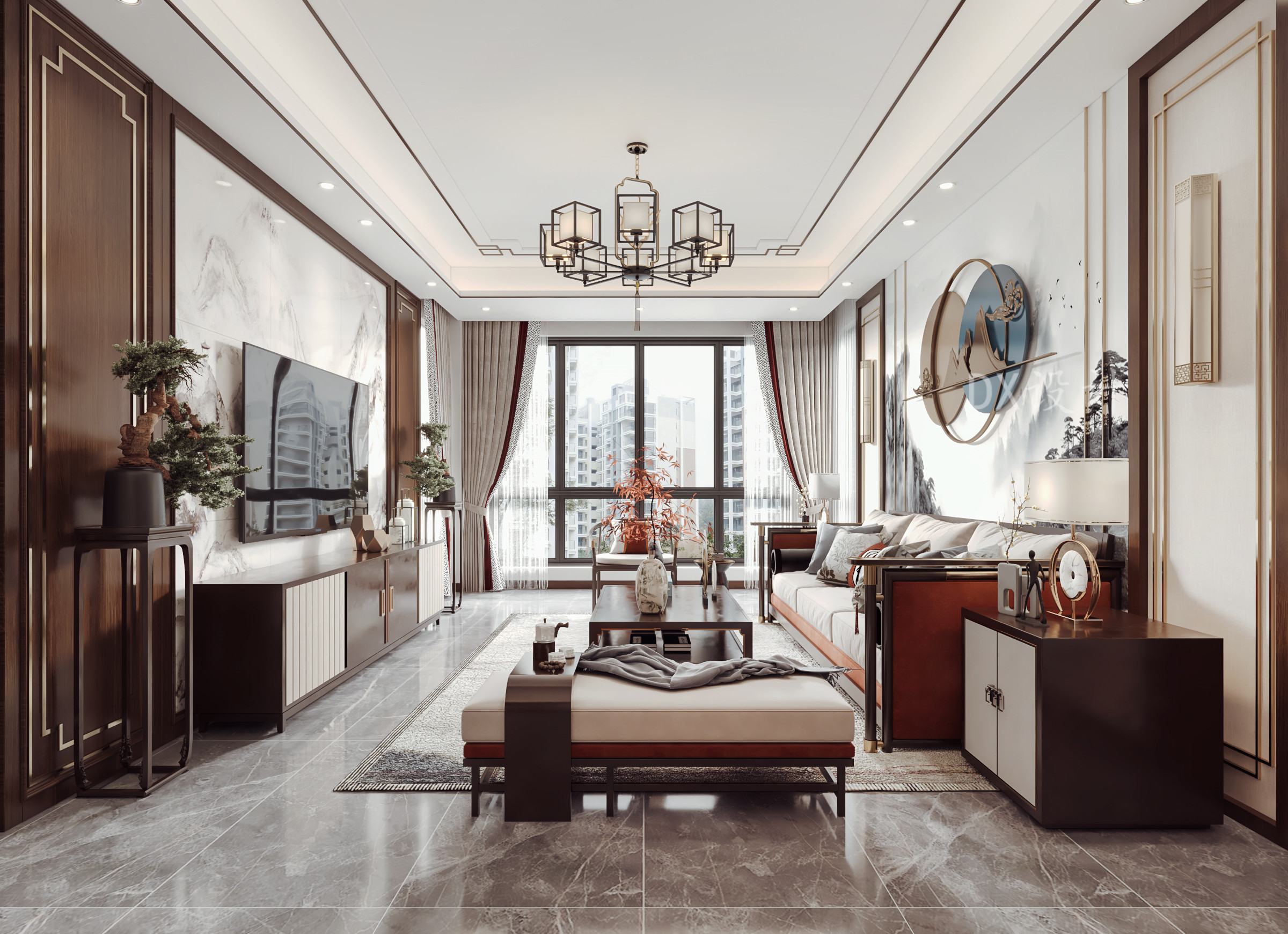 新中式客餐厅设计-14