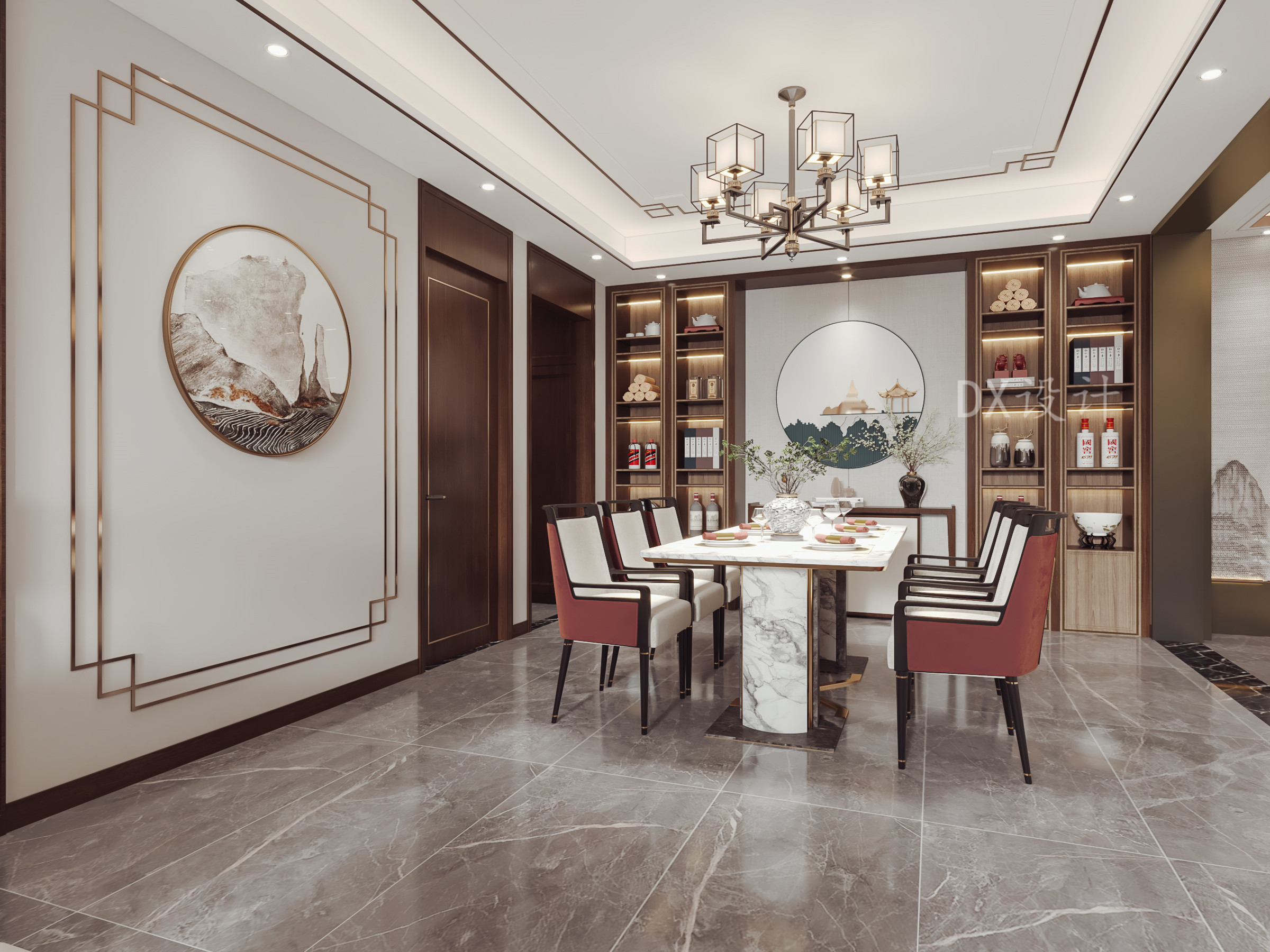 新中式客餐厅设计-13
