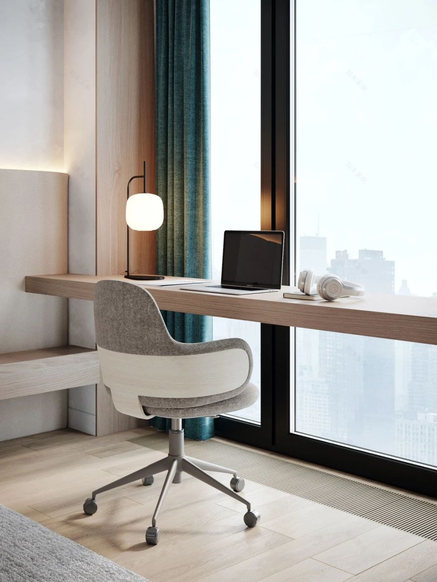 88㎡现代简约家居,原木与灰色打造温馨时尚空间-34