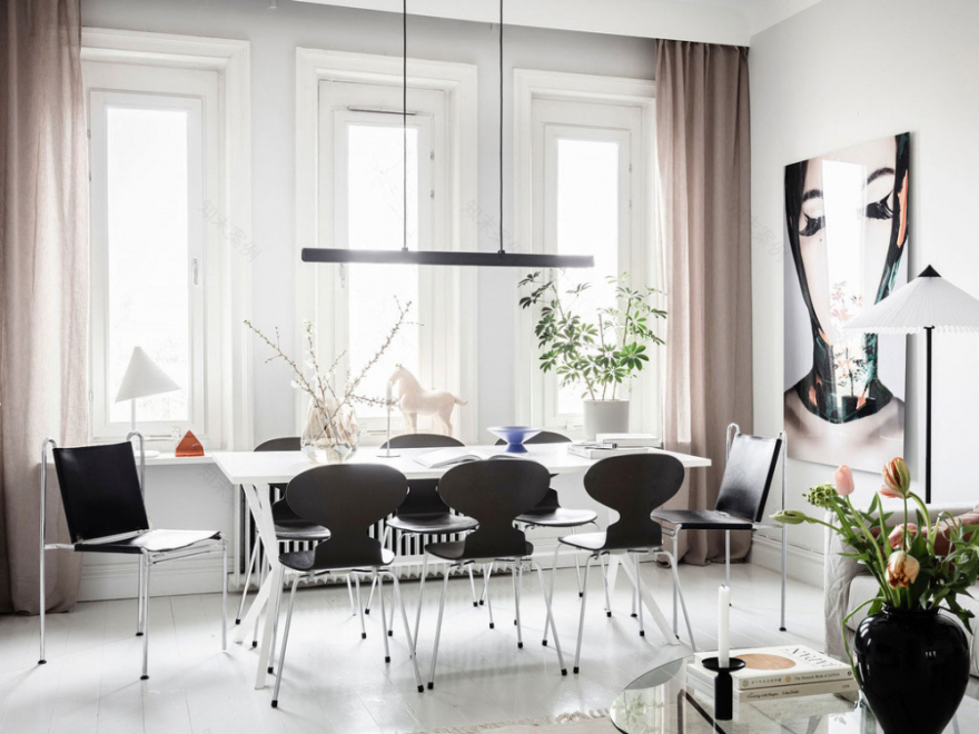 Gothenburg 魅力白公寓,女性化温馨设计-5