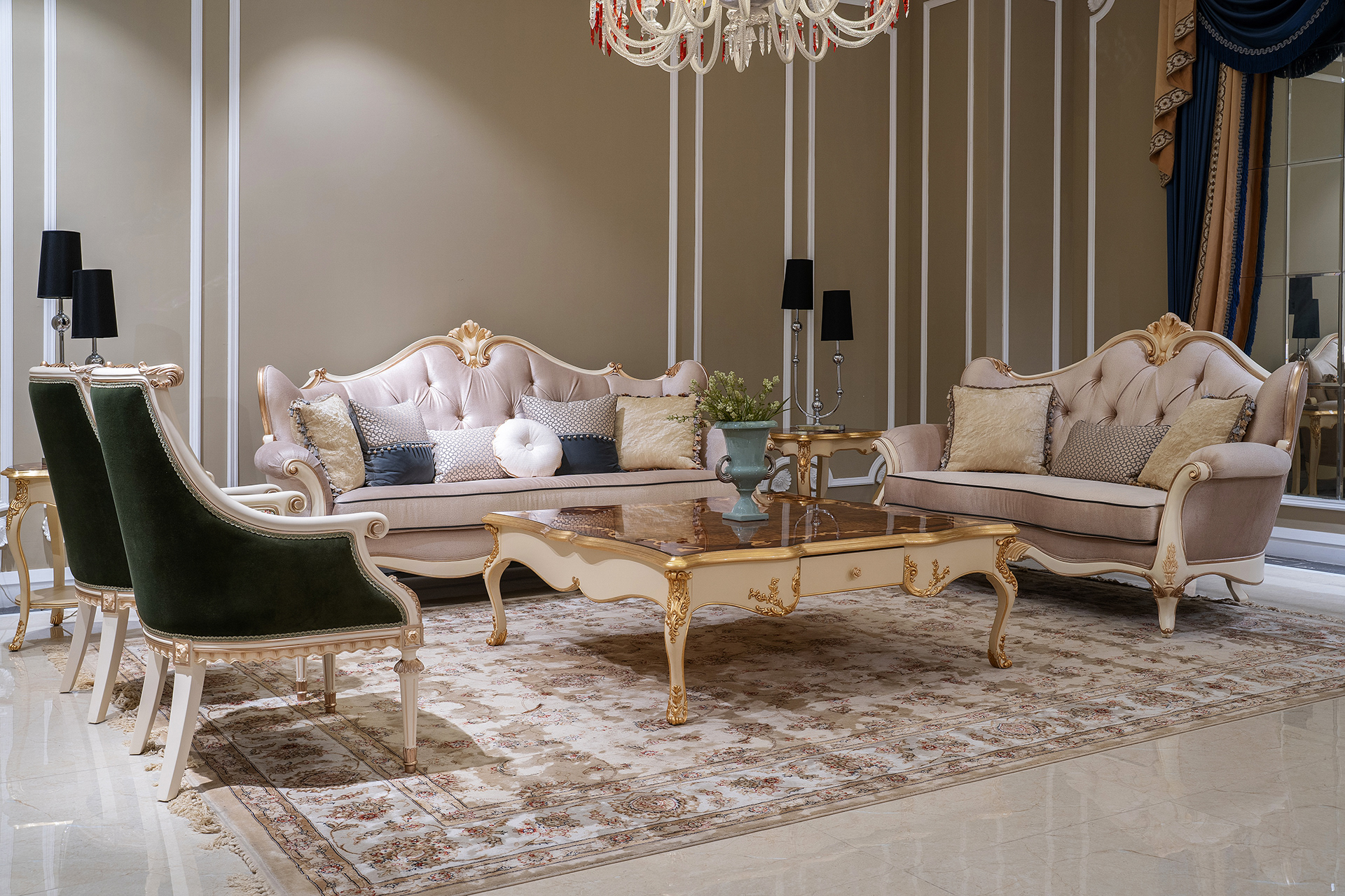 Classic French Romantic Sofa Set-0