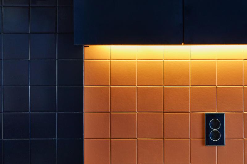 韩式小清新，金属质感混凝土餐厅-11