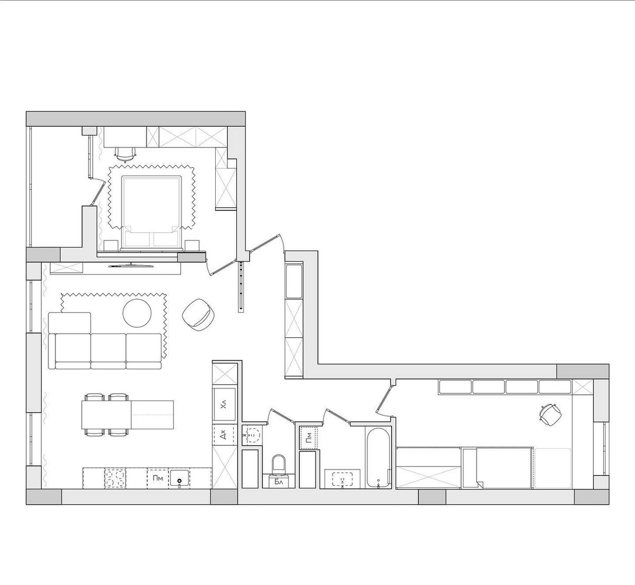 68·35㎡小空间公寓设计-0