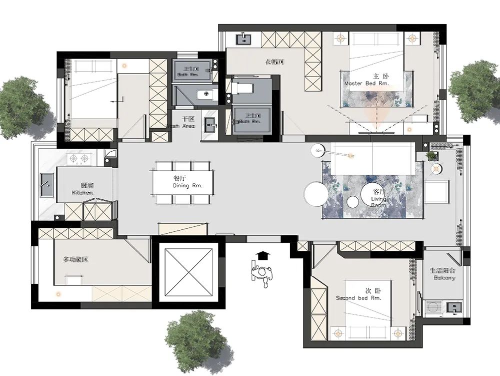 奶油风河畔名邸,春日浪漫居家空间丨博艺装饰-2
