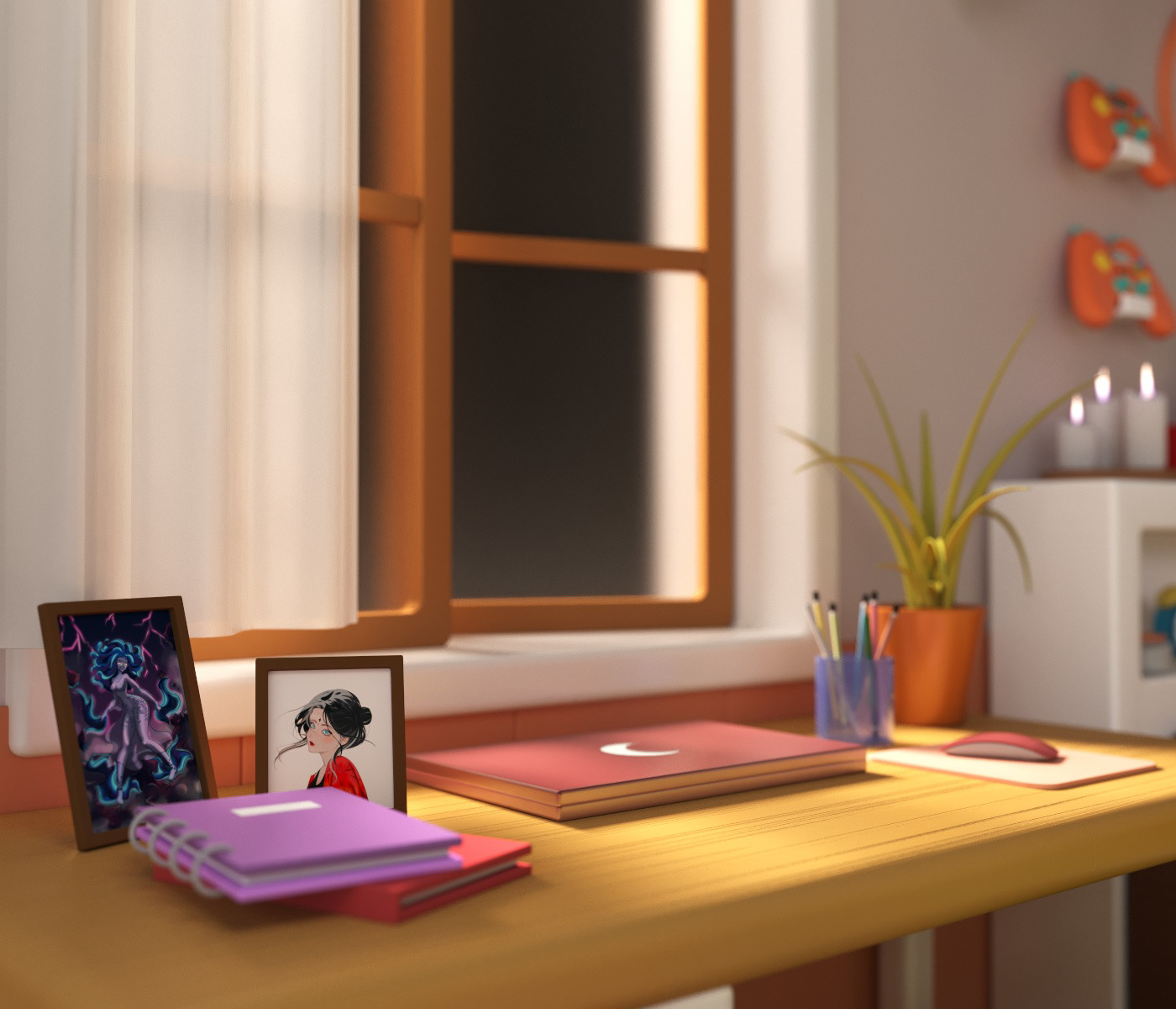 3d Isometric bedroom-5