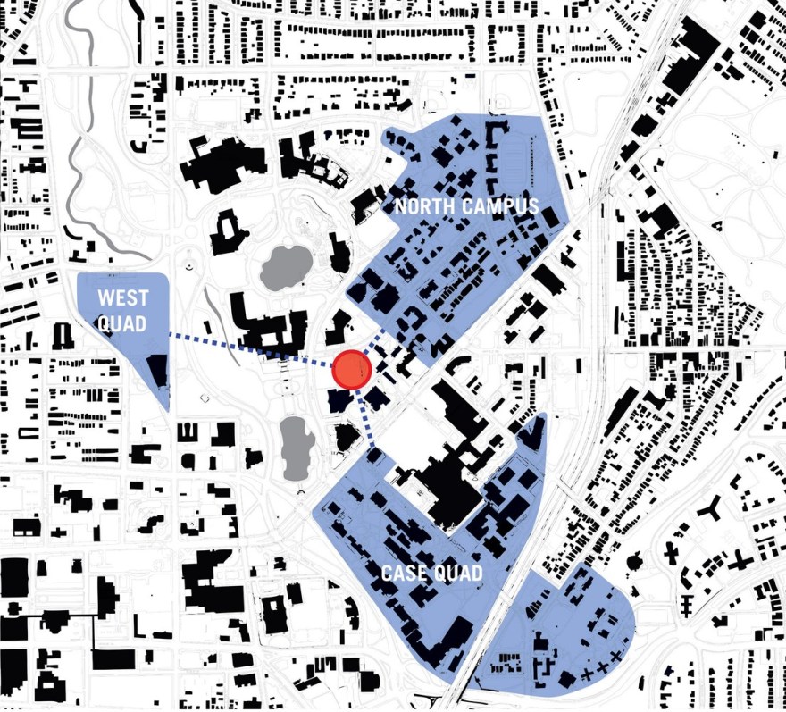 Case Western Reserve University 中心 | 绿色折叠式板结构,融合校园风光-11