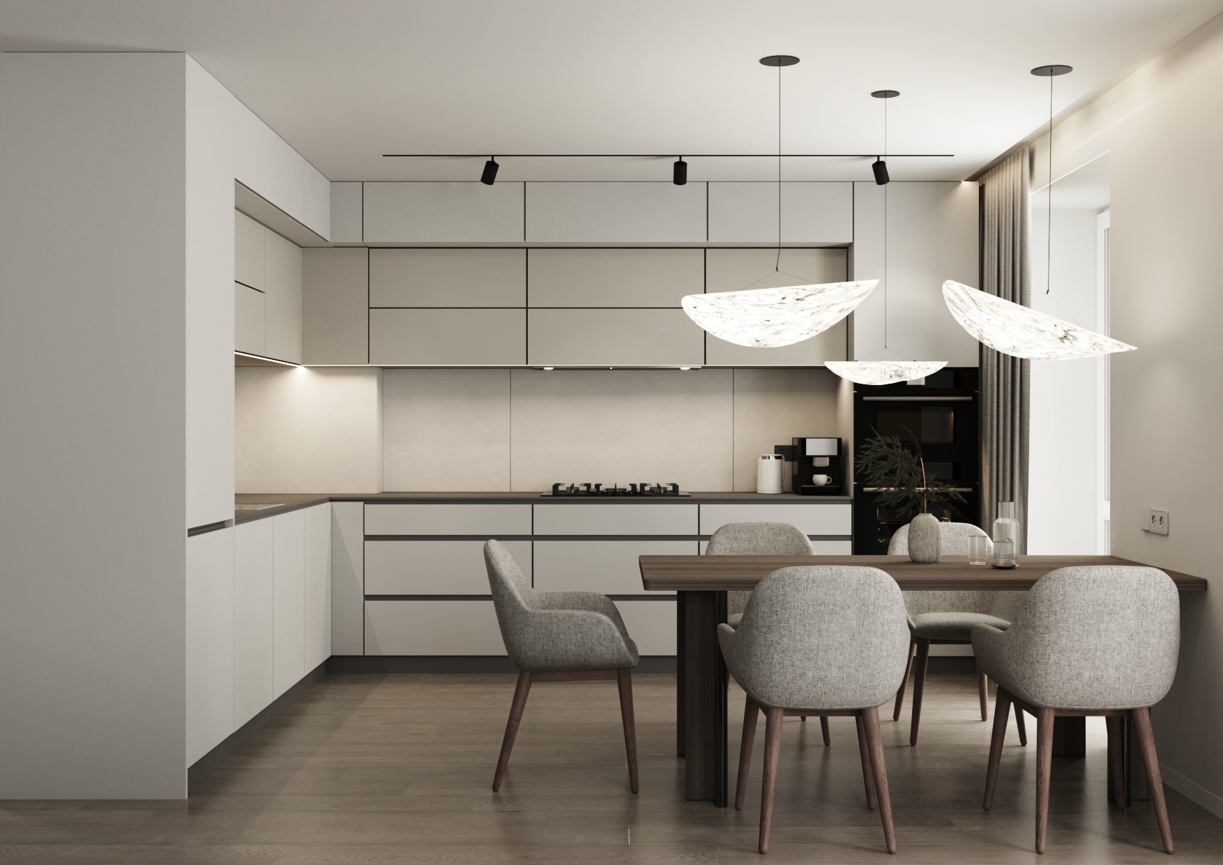 Living room and kitchen design project-5