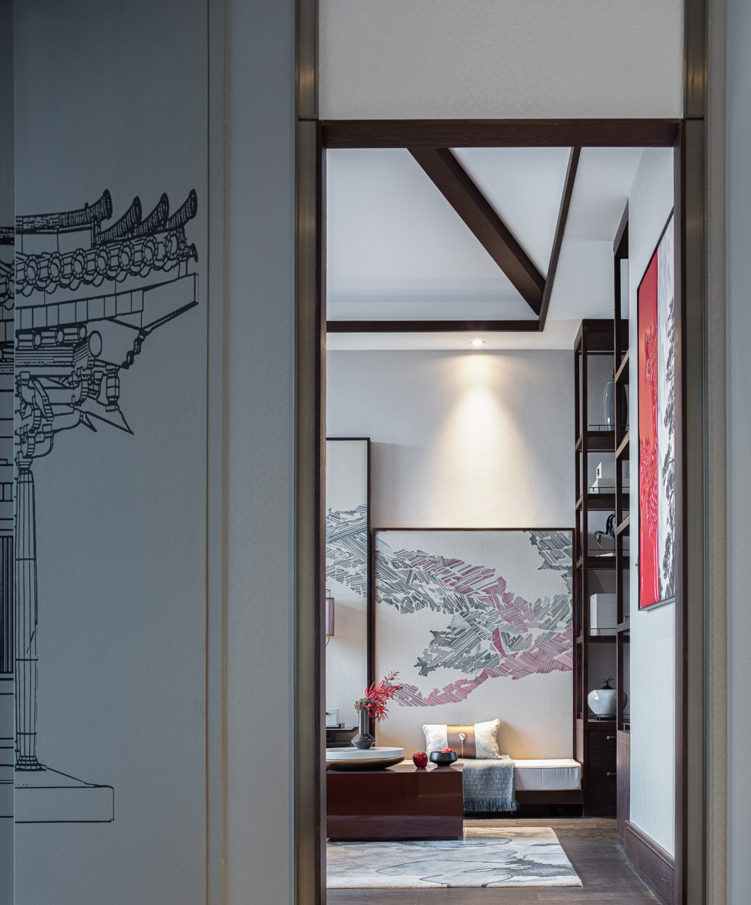五矿铂海樾府 L 户型 · 盛唐古韵新中式空间设计丨中国营口丨FANST 泛思特设计-30