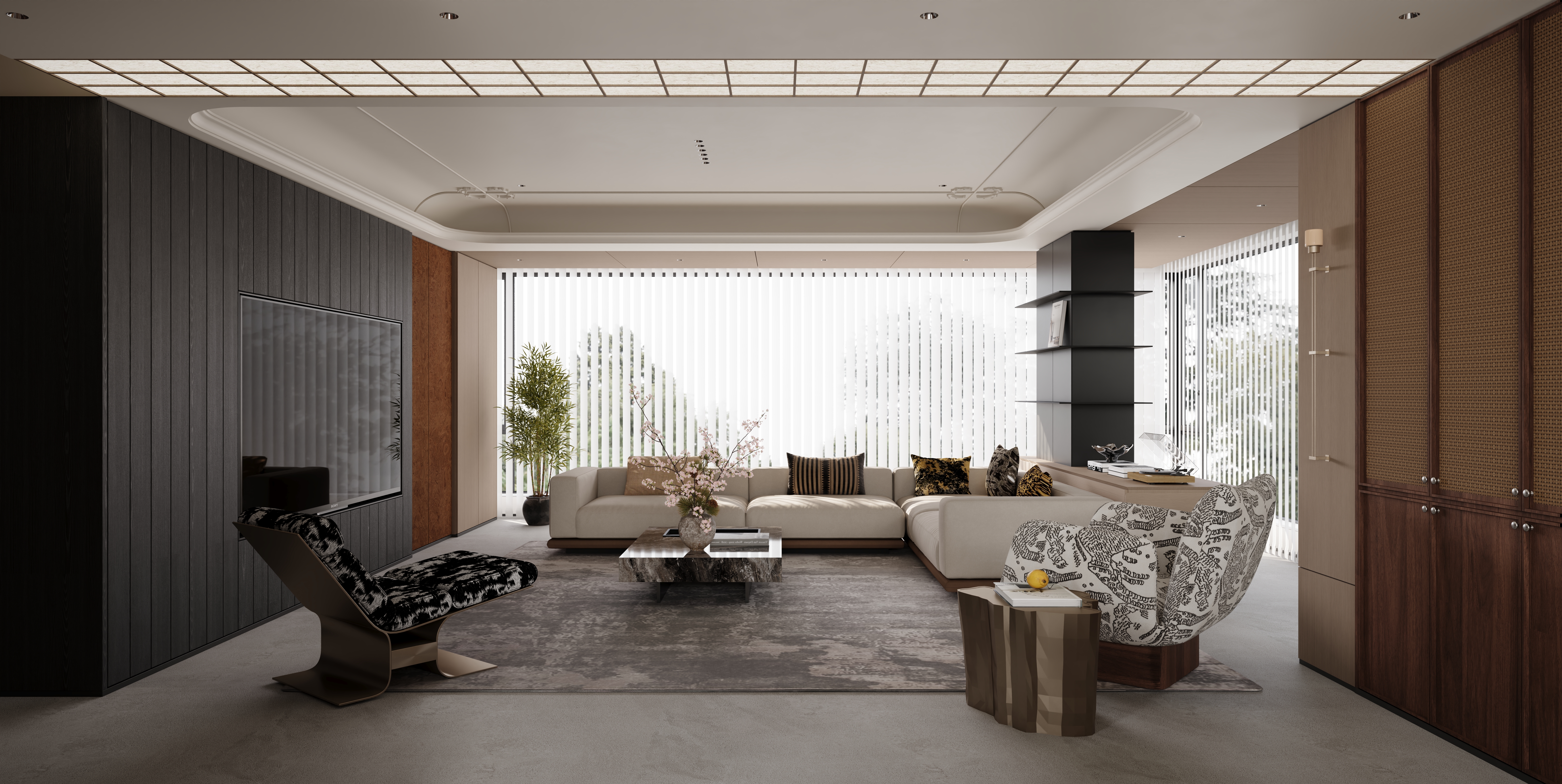 近期渲染：老钱风大平层-3