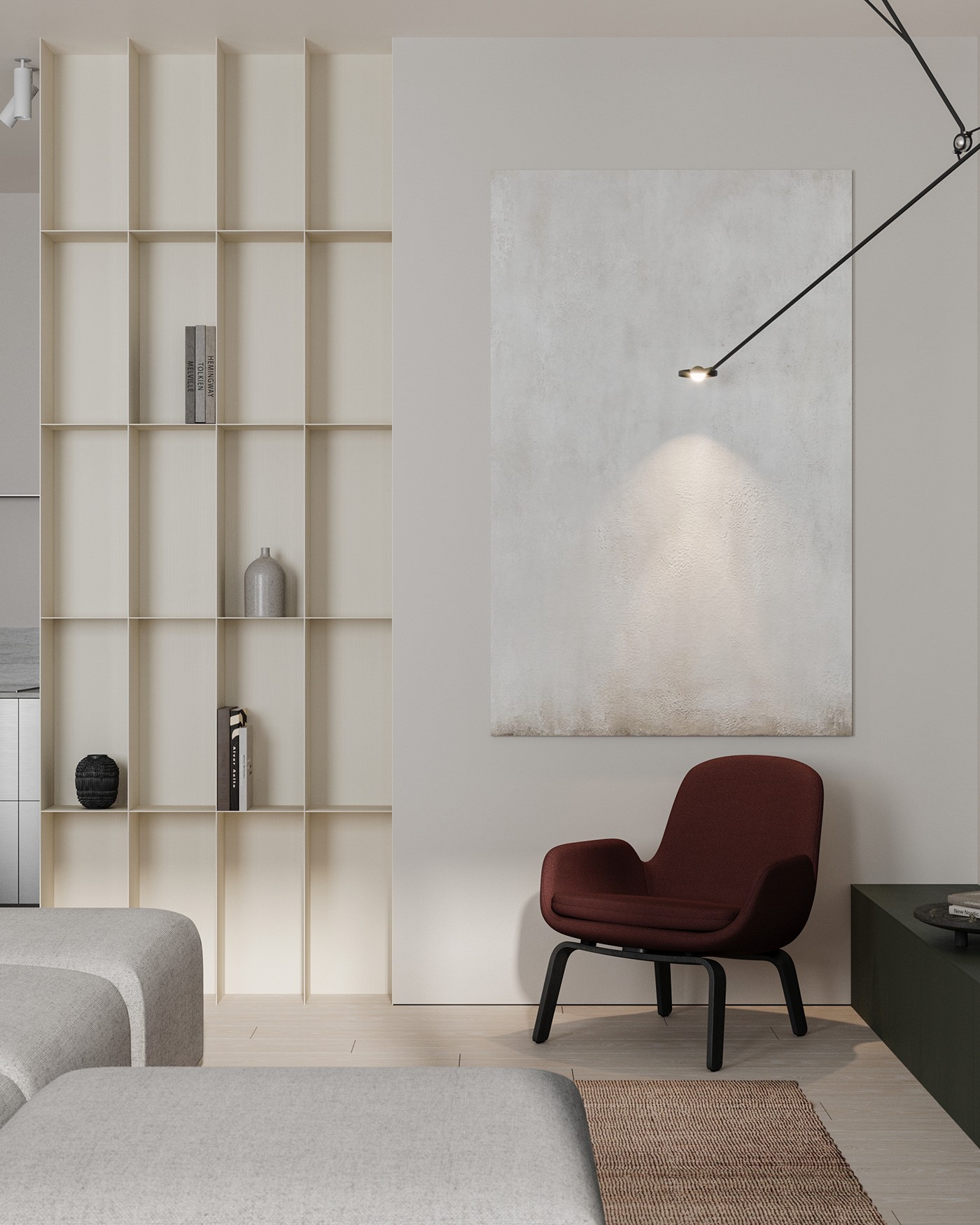 灰色系小空间公寓设计 温润、质朴的美学！-6