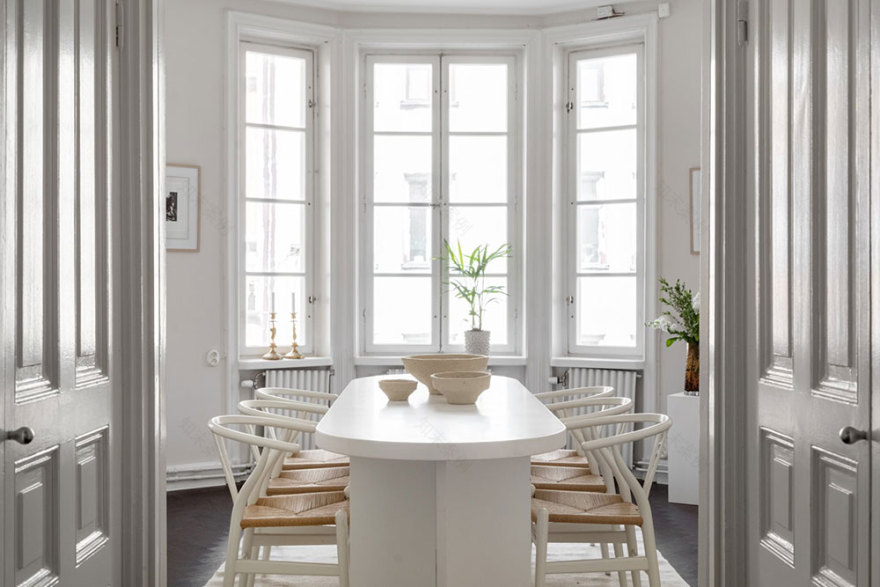 斯德哥尔摩 90 平米全白公寓,极简优雅风设计-11