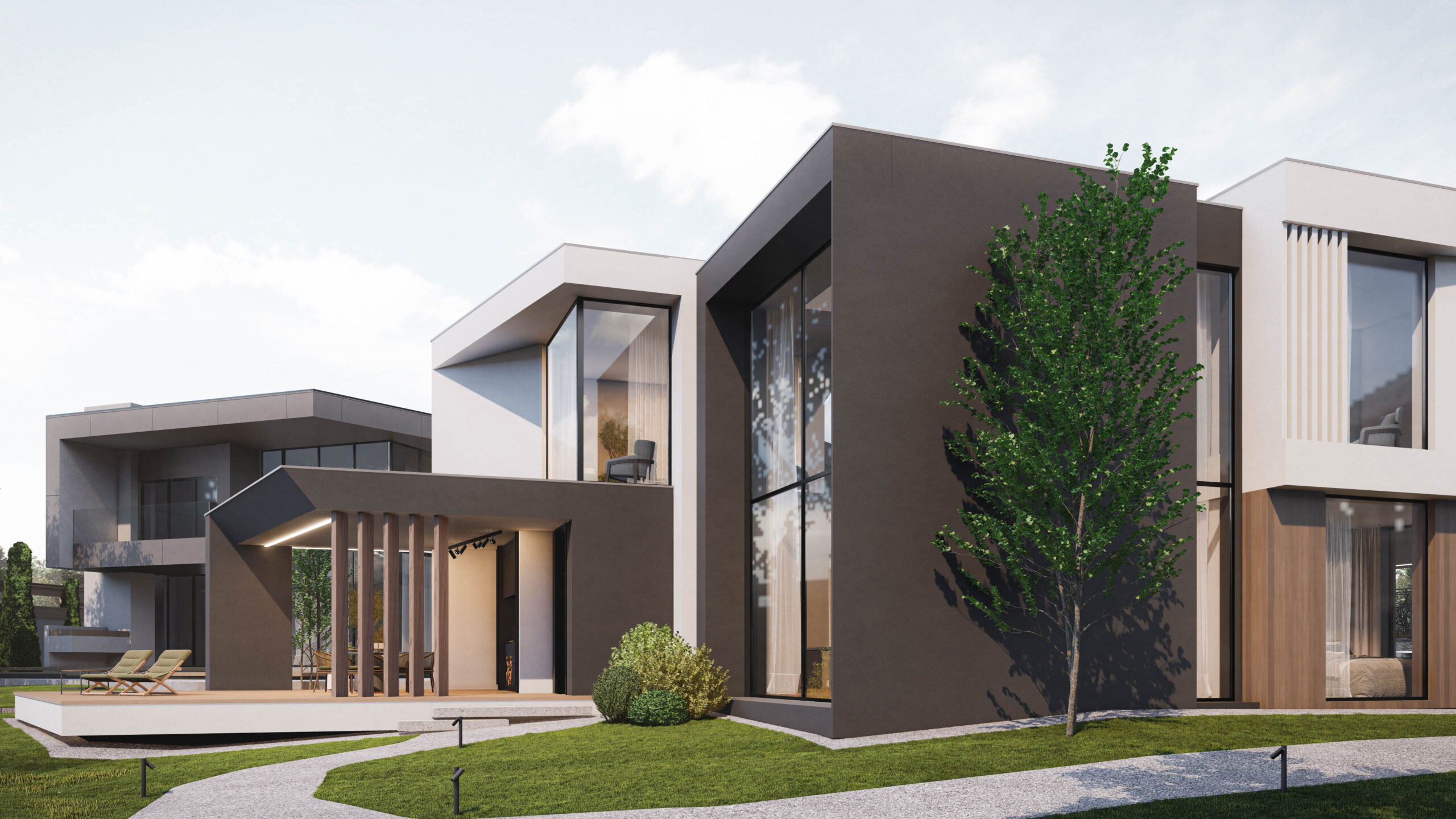 Динамичный современный коттедж 345м² — портфолио бюро ARXY-13