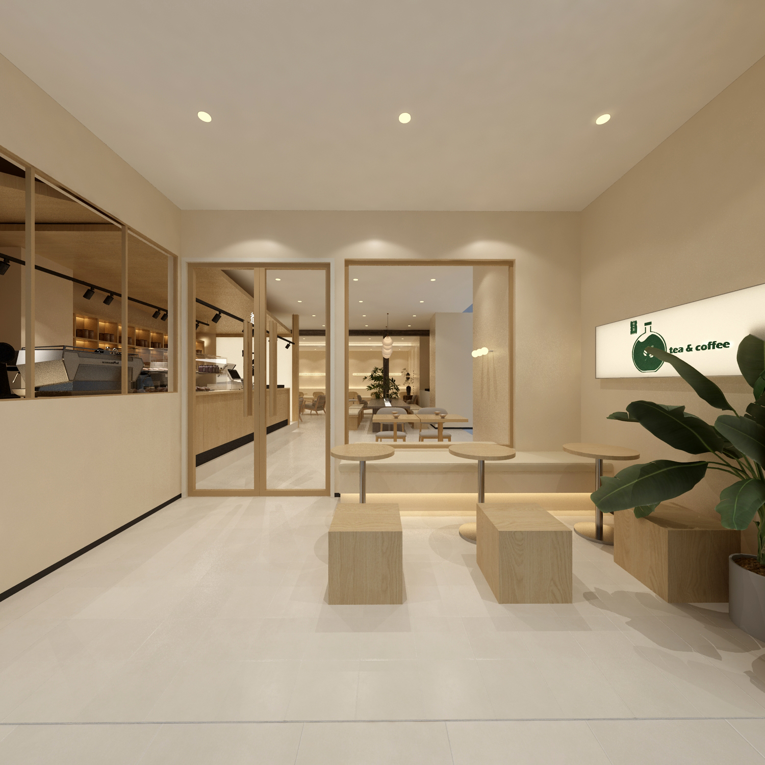 中式原木极简茶咖店-1