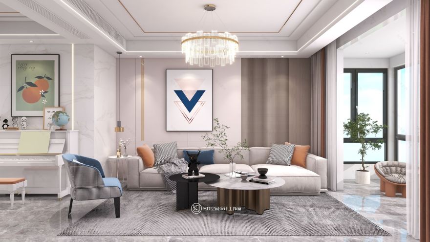 135㎡现代简约开放式餐厨设计-2