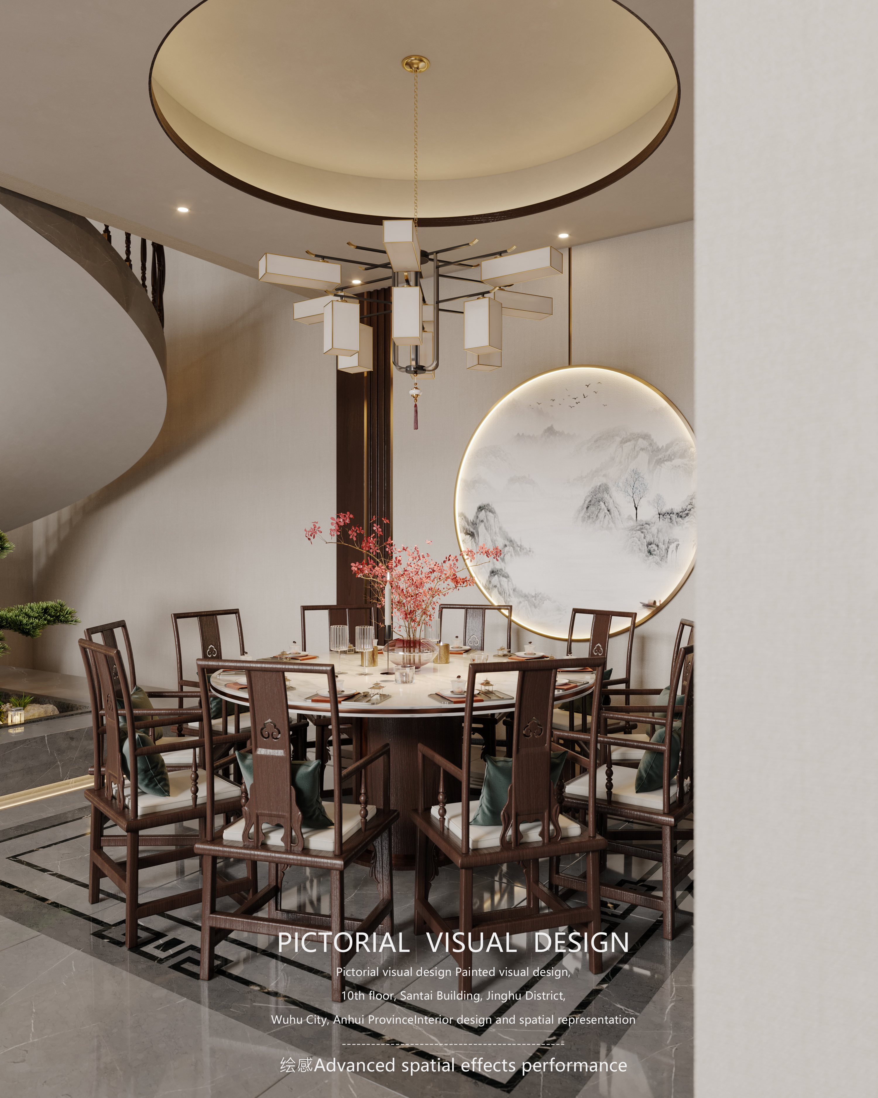 绘感视觉设计 | 新中式挑空别墅-5