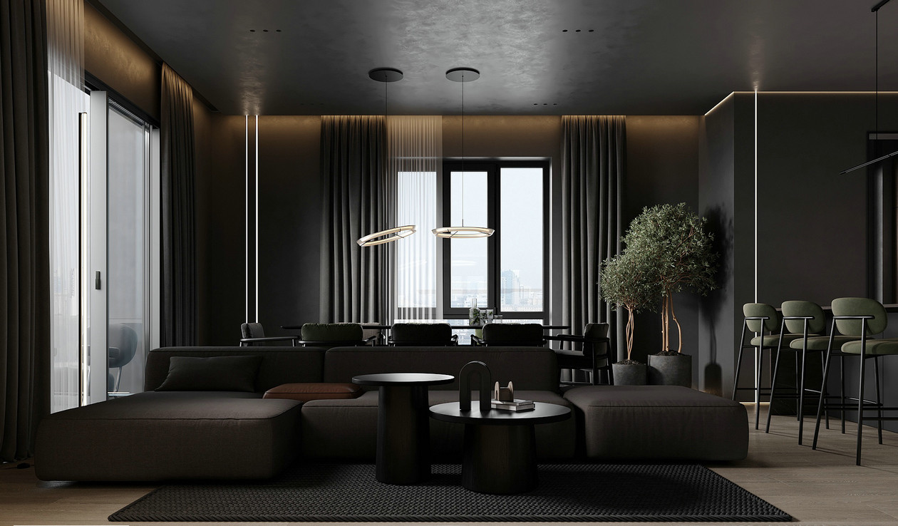 132㎡黑色系住宅设计-3