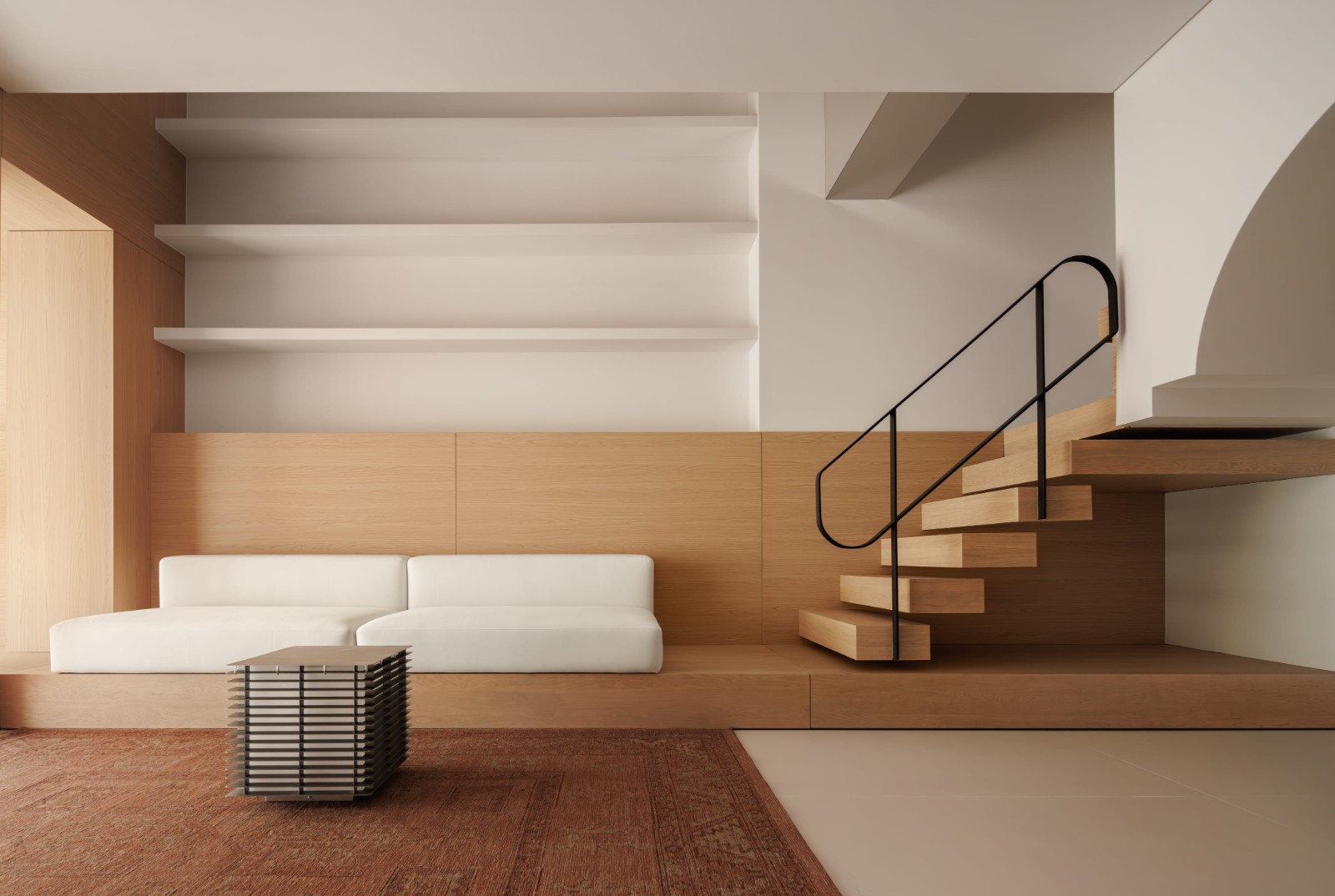 HURR赫设计丨复式的破界与重构:木质骨骼与简白画幕-17