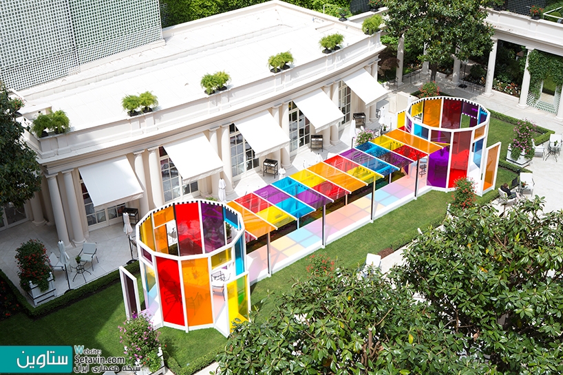 巴黎le bristol酒店花园彩色景观设计丨法国巴黎丨法国建筑师daniel buren-4