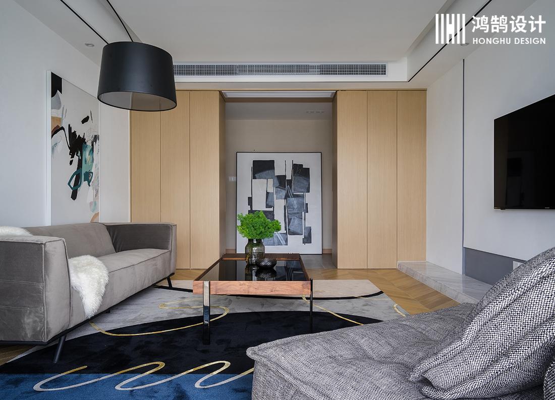 上海别墅艺术展风二手房改造,功能收纳隐藏式设计-4