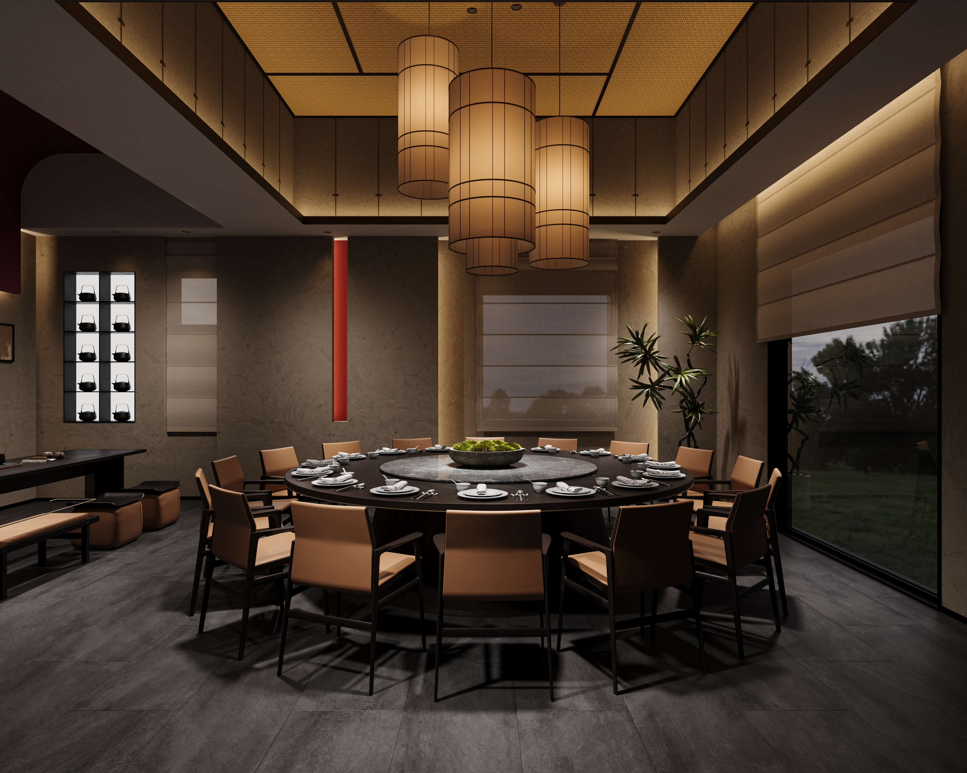 私人会所 餐厅包厢和过道-2