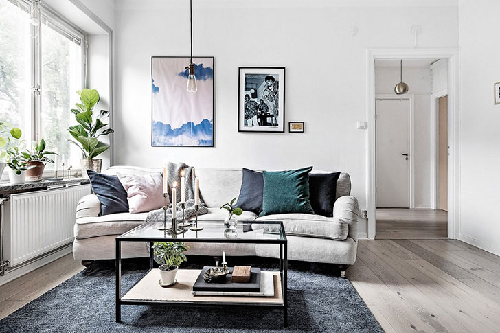 瑞典创意小公寓设计 | 玻璃墙与蓝色元素-6